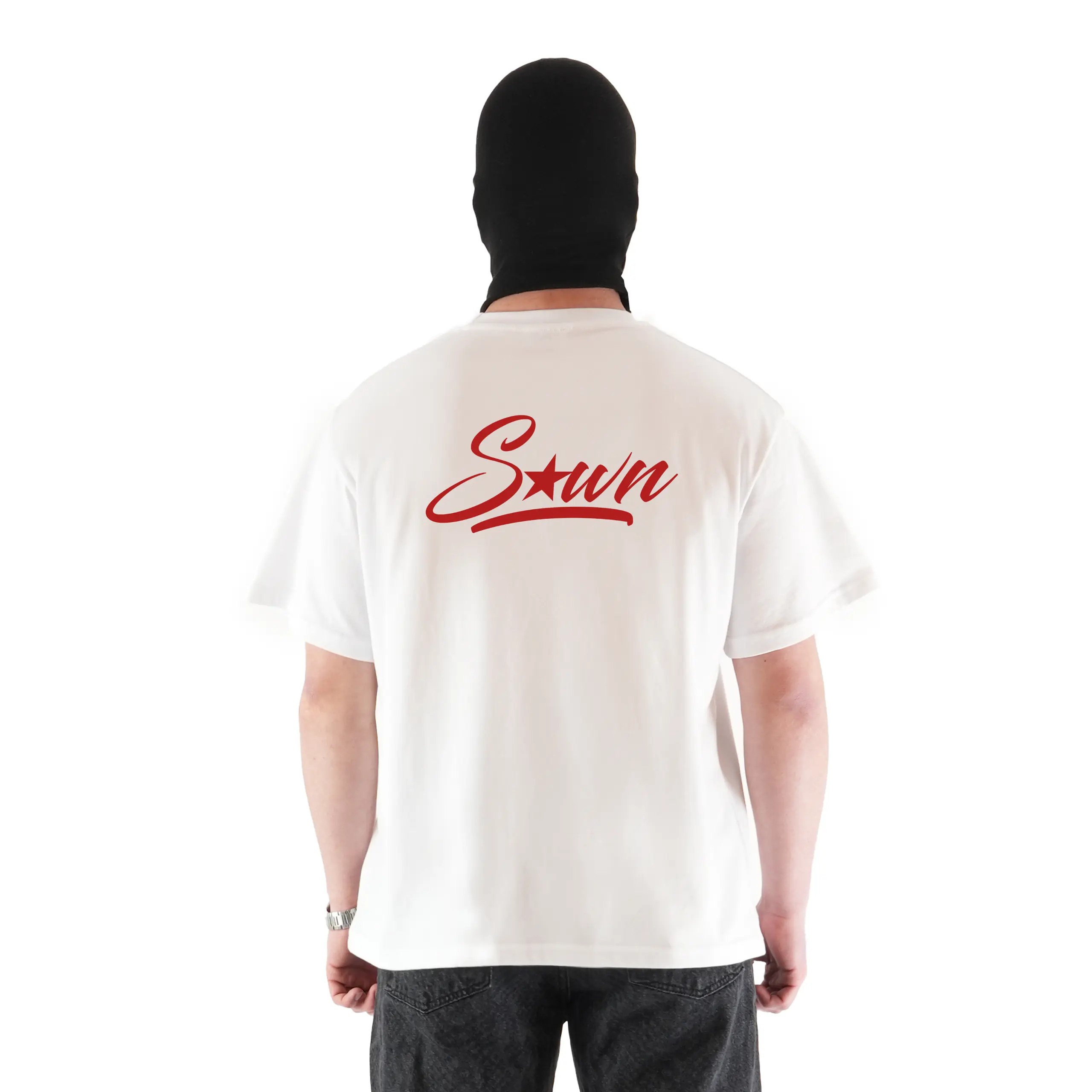 "SEWN" Sırt Baskılı Oversize Tişört