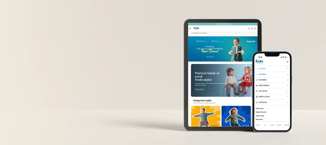 Kids Terra mobil uygulaması tablet ve telefon görünümü