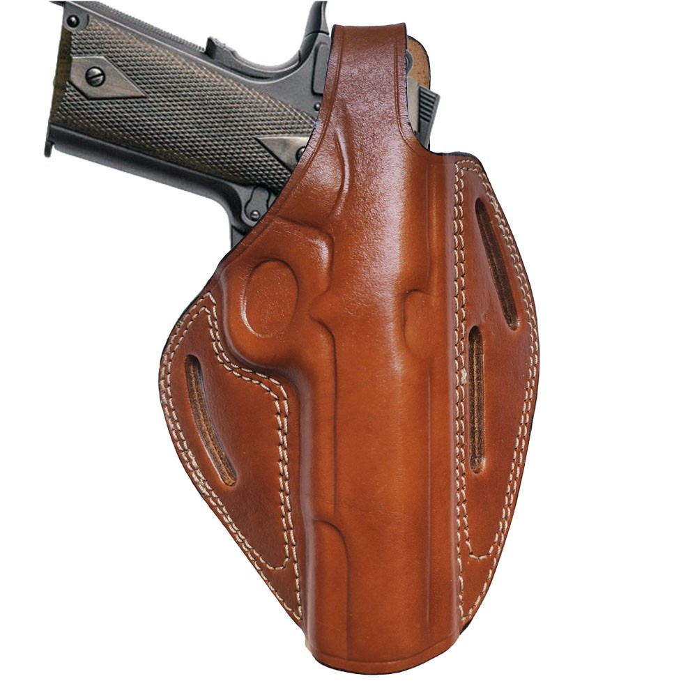 Thumb Break OWB Leather Holster for 1911 Style Handguns | Colt, Kimber, Para, Sig Sauer, Remington, S&W, Browning HP (5 Inch)