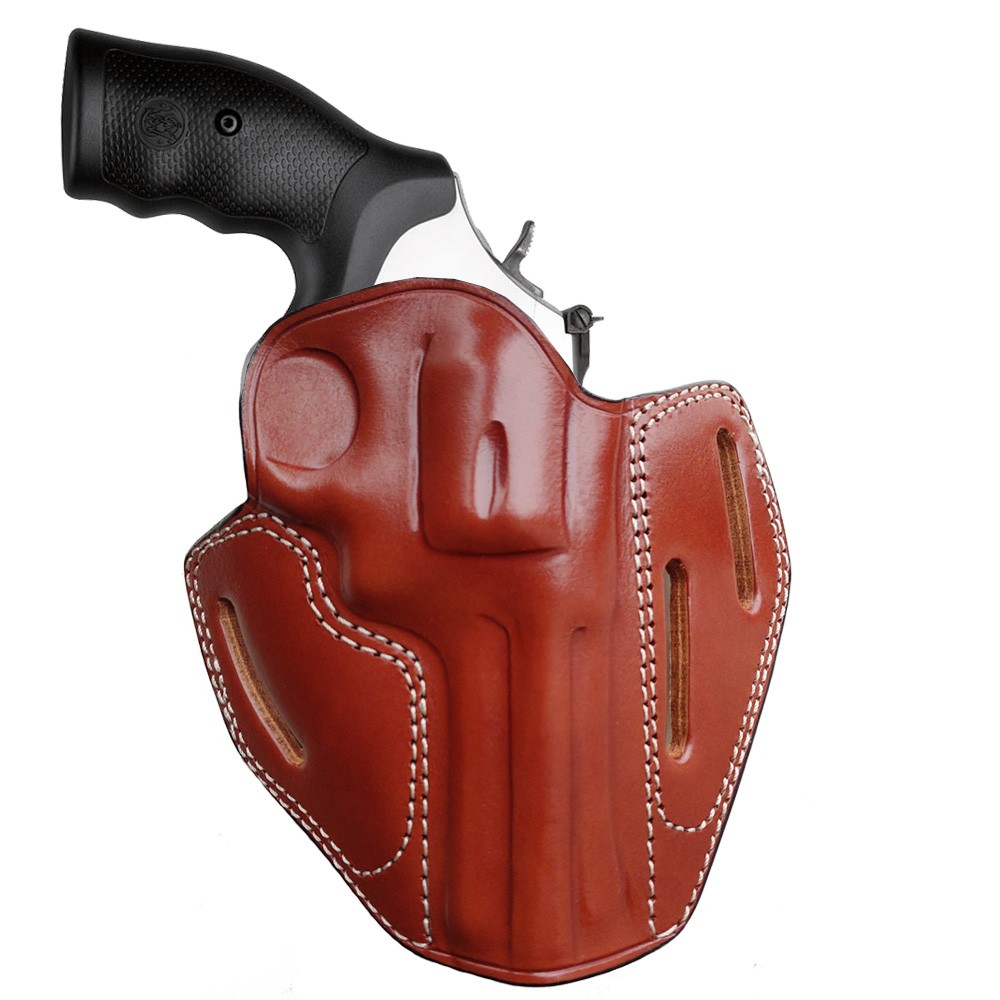 OWB Leather Holster for Smith and Wesson (Model 586/686/48/10/19/66/610/629) Ruger GP100 (1702/1705/1783/1784/1762/1777) | 6 Round-4" Inch Barrels