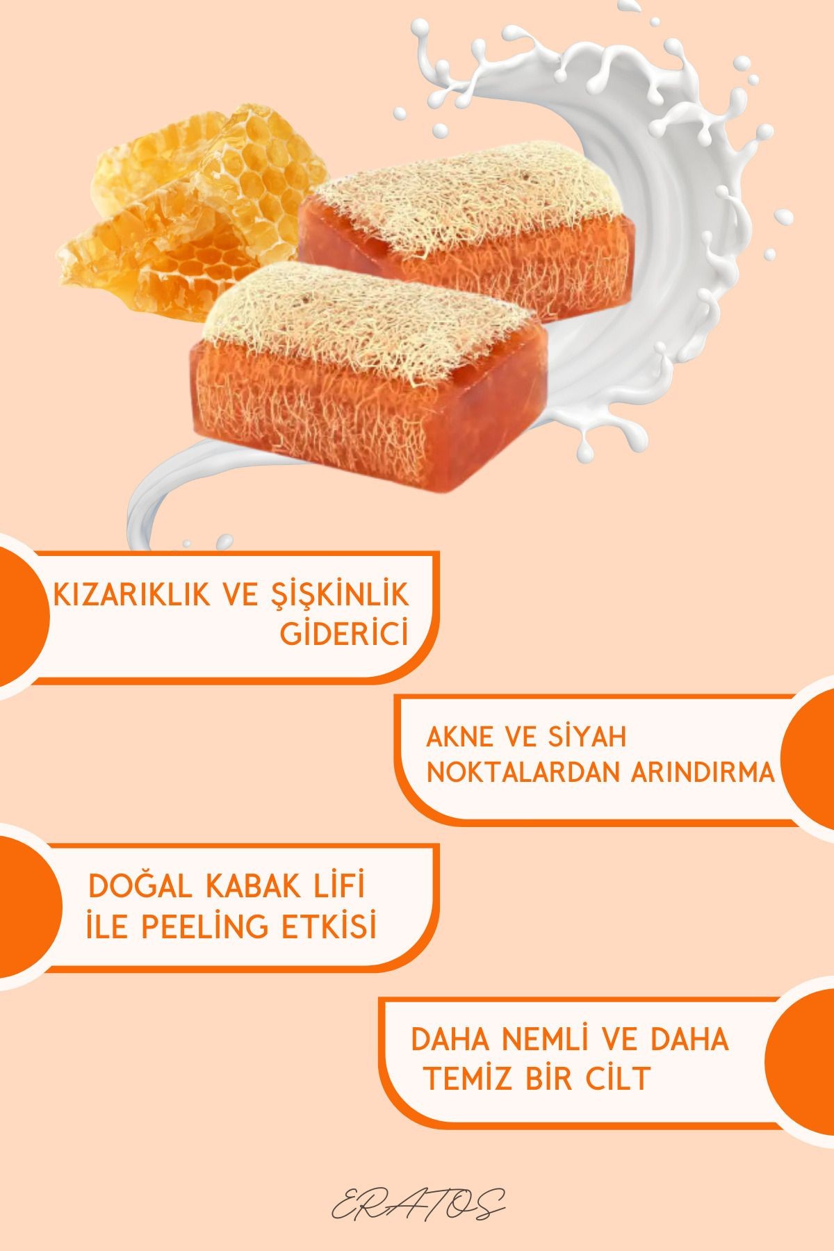 Eşek Sütü ve Ballı Kabak Lifli Sabun 1 adet - Doğal Güzellik ve Bakım