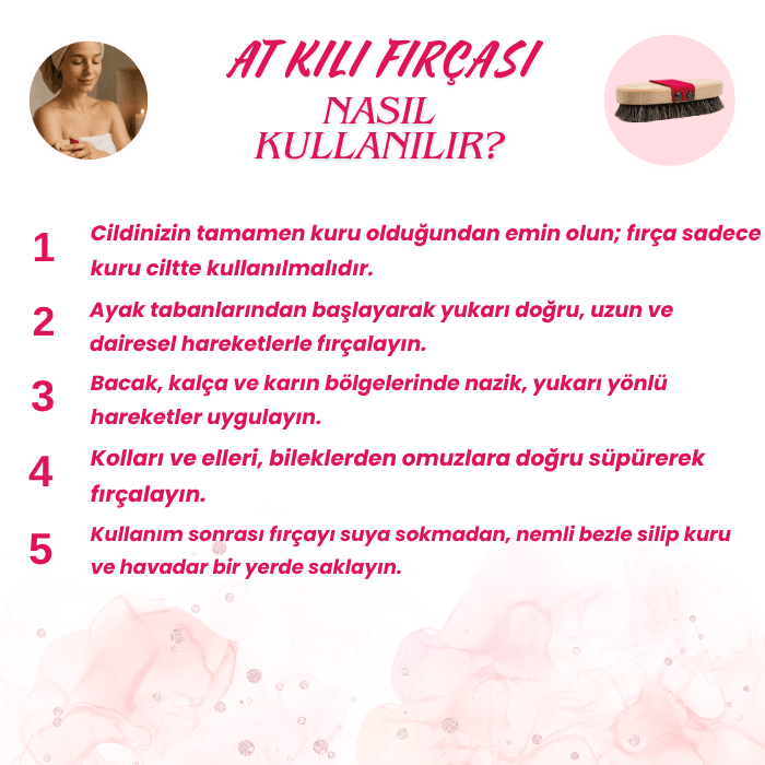 Doğal %100 At Kılı Selülit Fırçası | Kuru Fırçalama | Peeling Etkili | Batık Önleyici