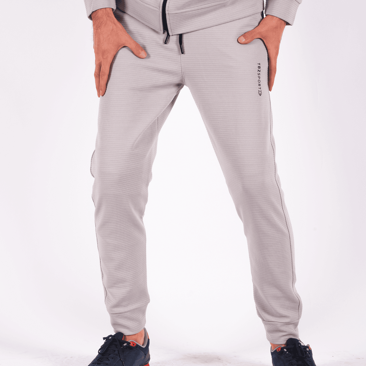 Polyester Tracksuit Set - Light Grey