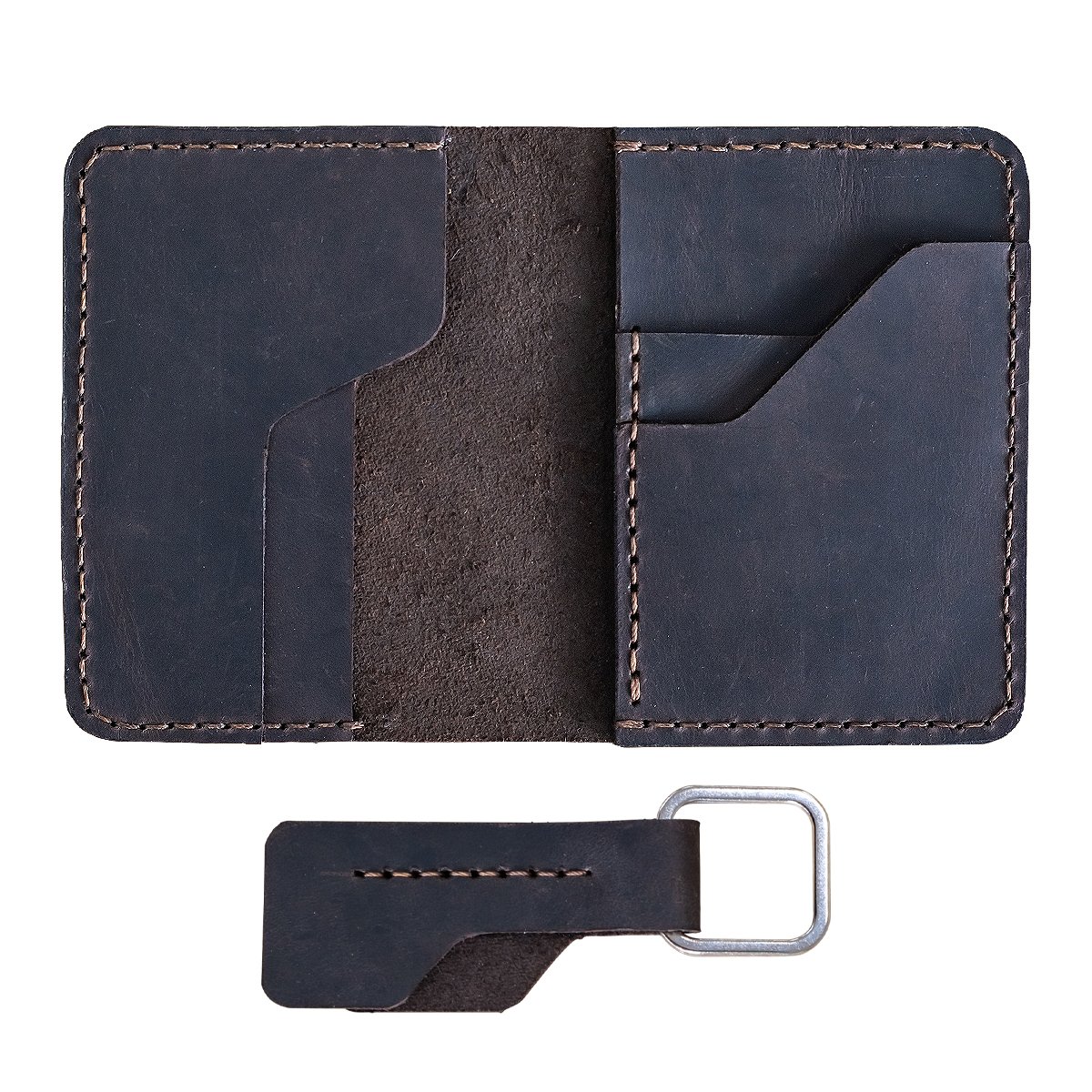 Genuine Leather Card Holder - Dark Brown