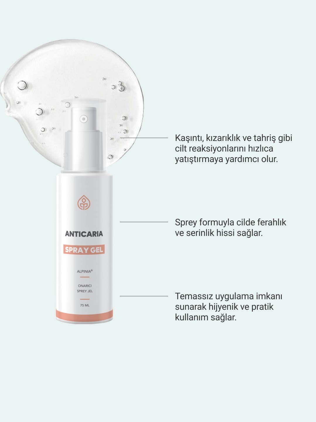 Kaşıntılı deri sorunları için bitkisel sprey