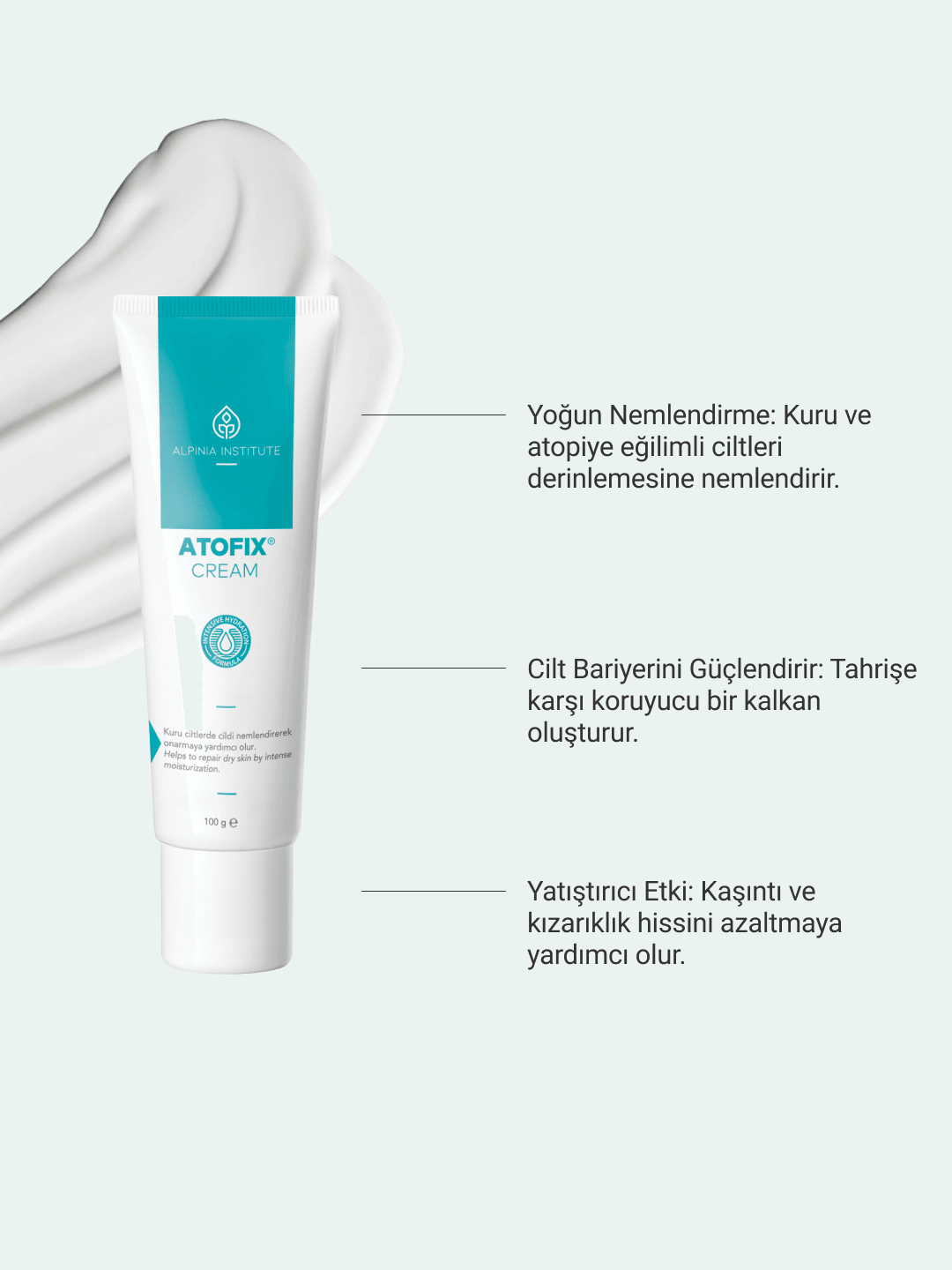Hasarlı veya kaşıntılı ciltler için nemlendirici ve yatıştırıcı yoğun bakım kremi