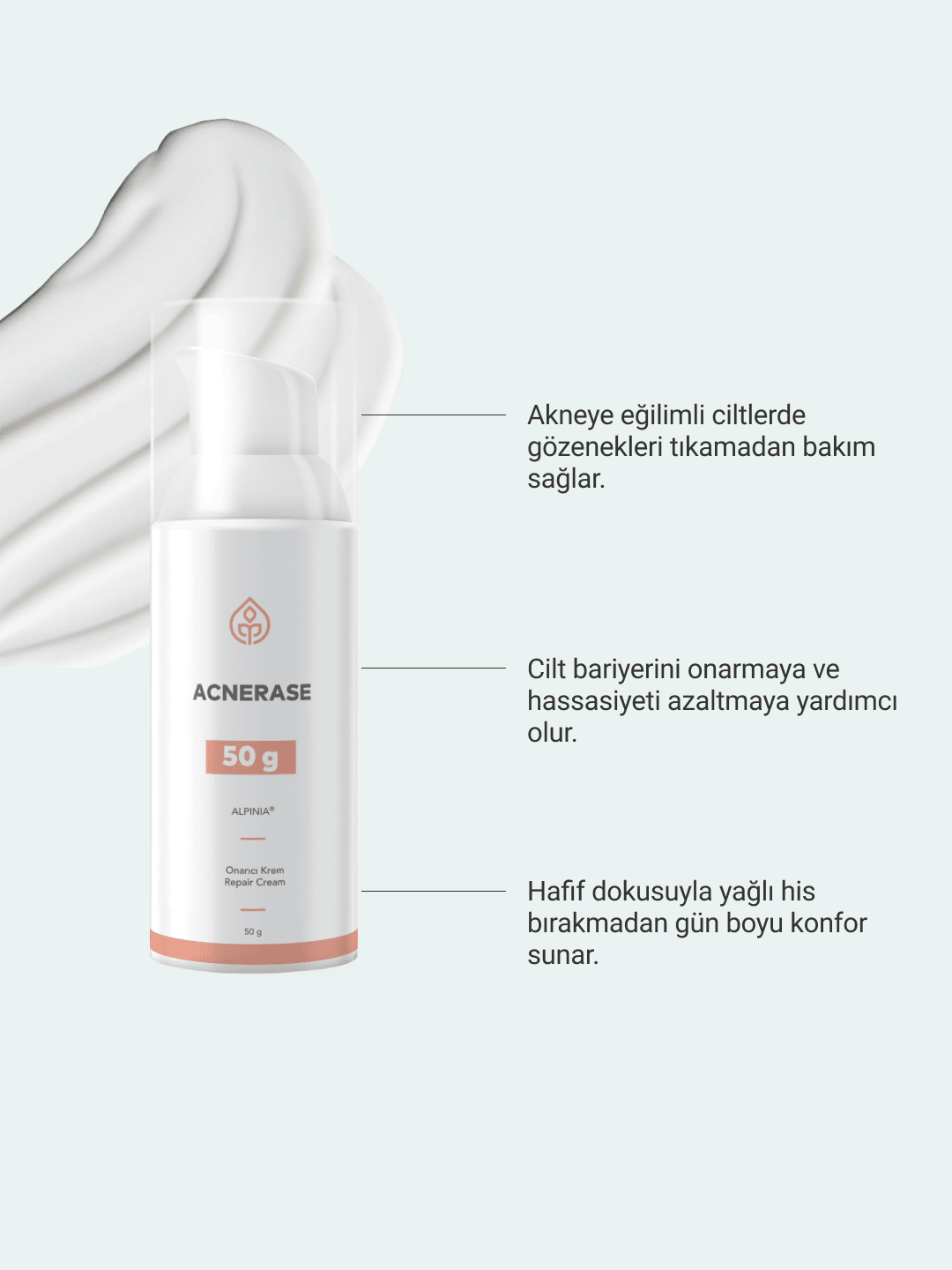 Akne karşıtı onarıcı bakım kremi