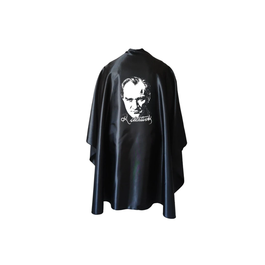 SİYAH ATATÜRK BASKILI PELERİN