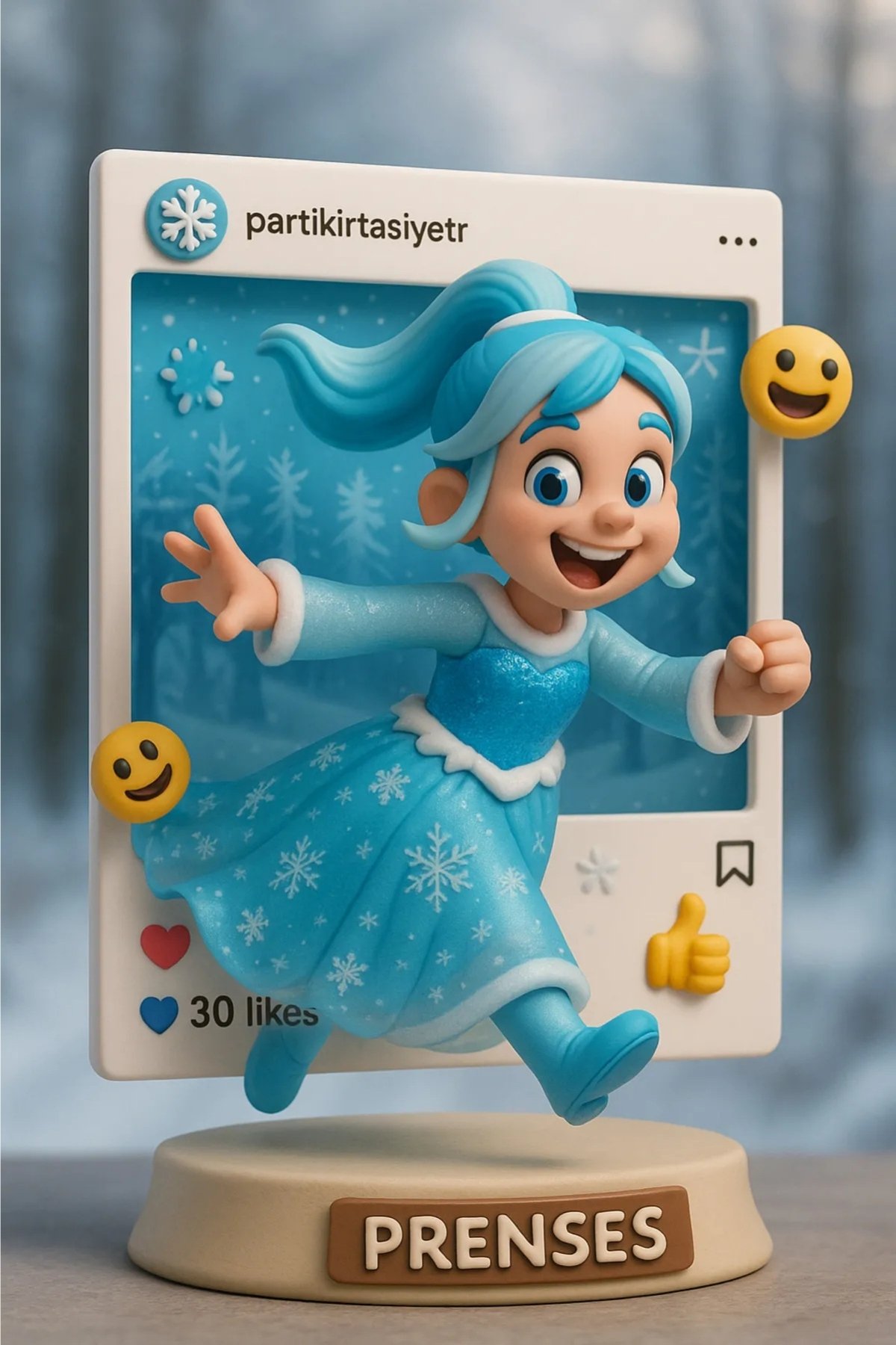 Karlar Ülkesi Frozen Elsa Askılı Kostüm Mavi Kız Çocuk Tarlatanlı Pulpayet Elbise