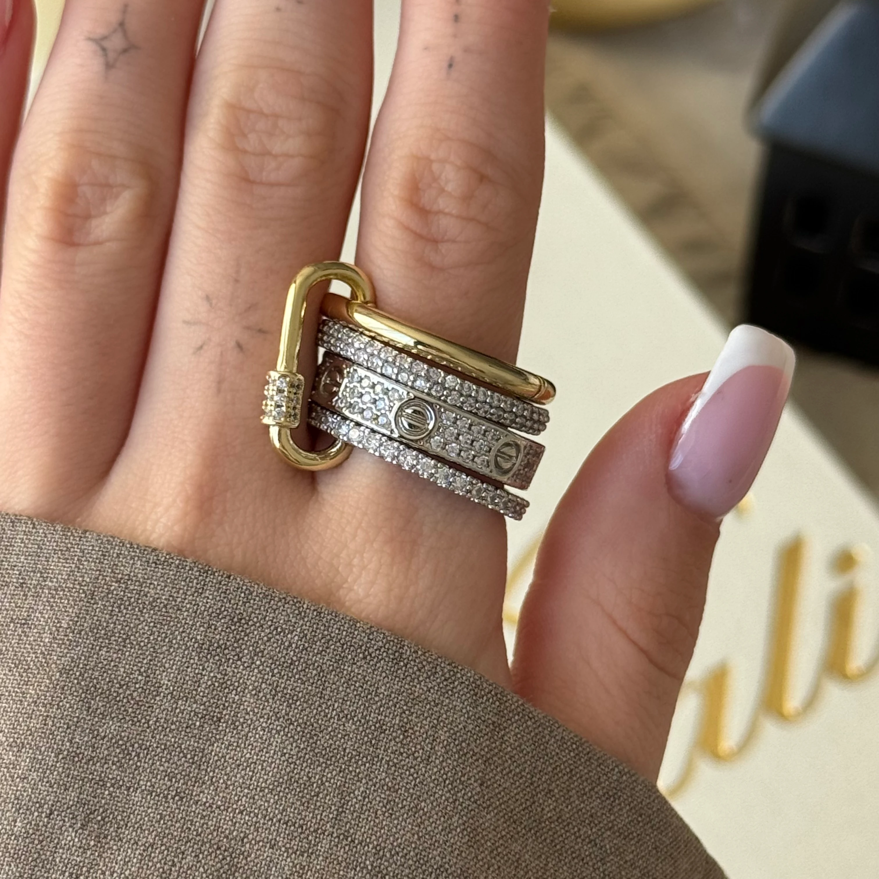 Lüx Mix Yüzük M Size 