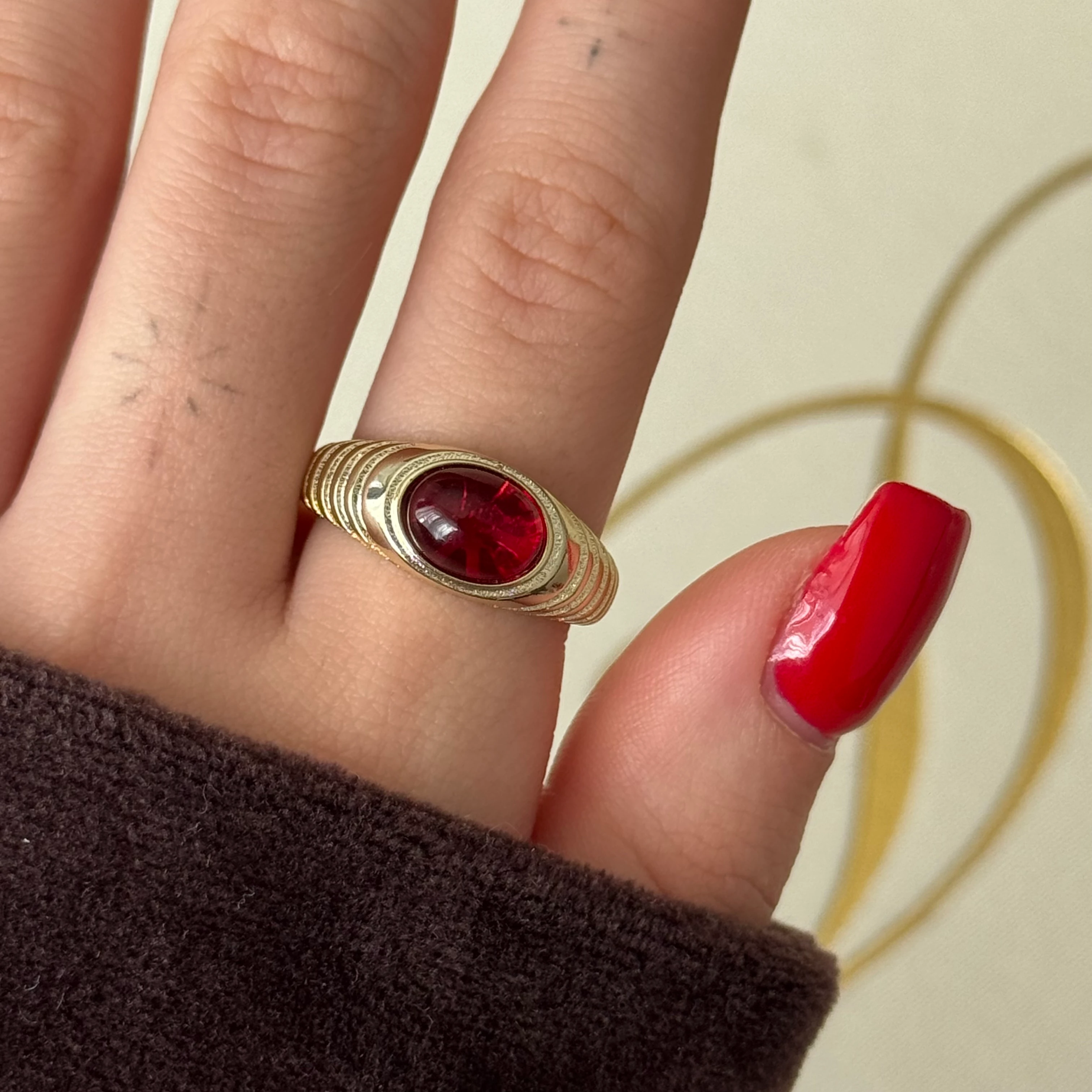 Kırmızı Bohem Yüzük