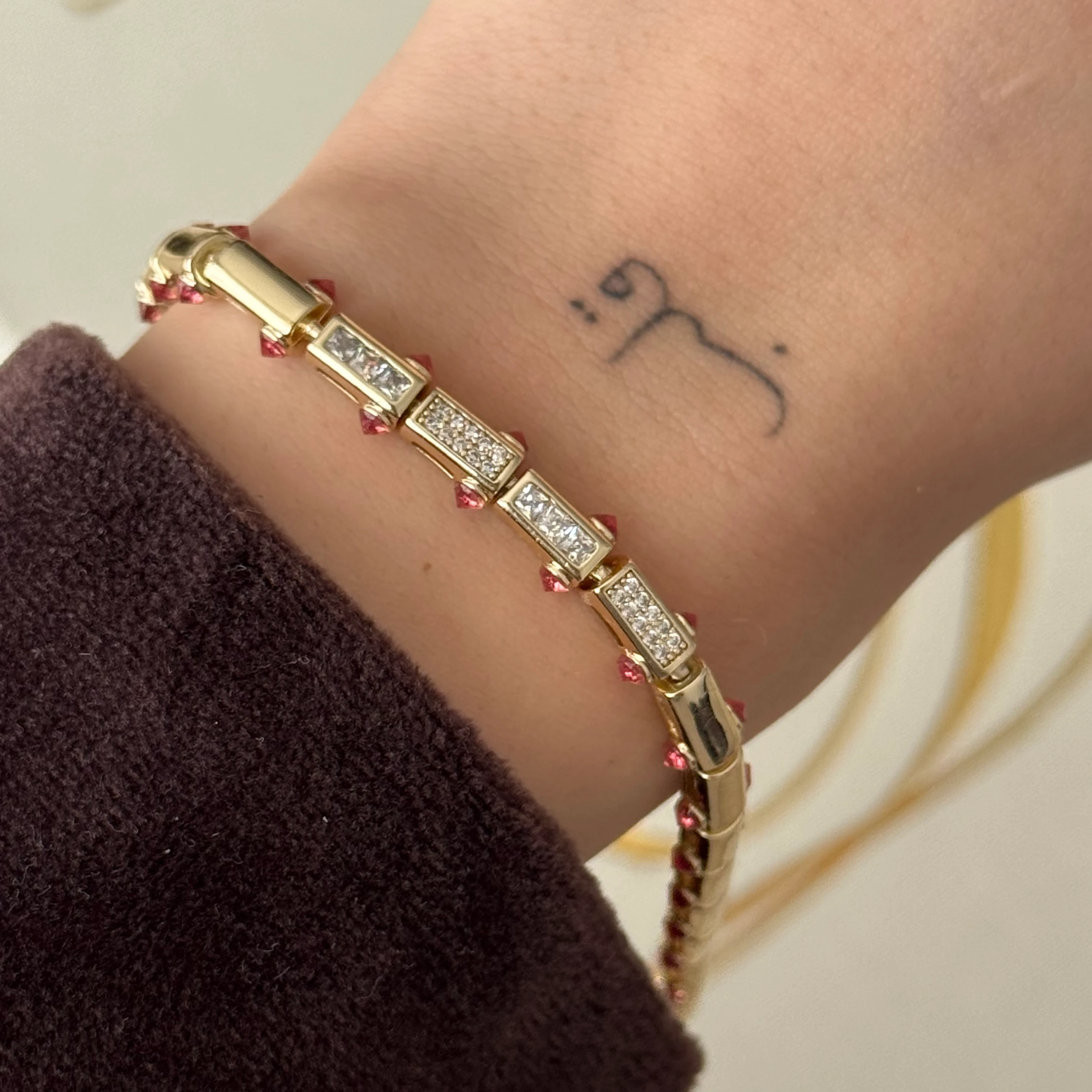 Pink Taşlı Bileklik