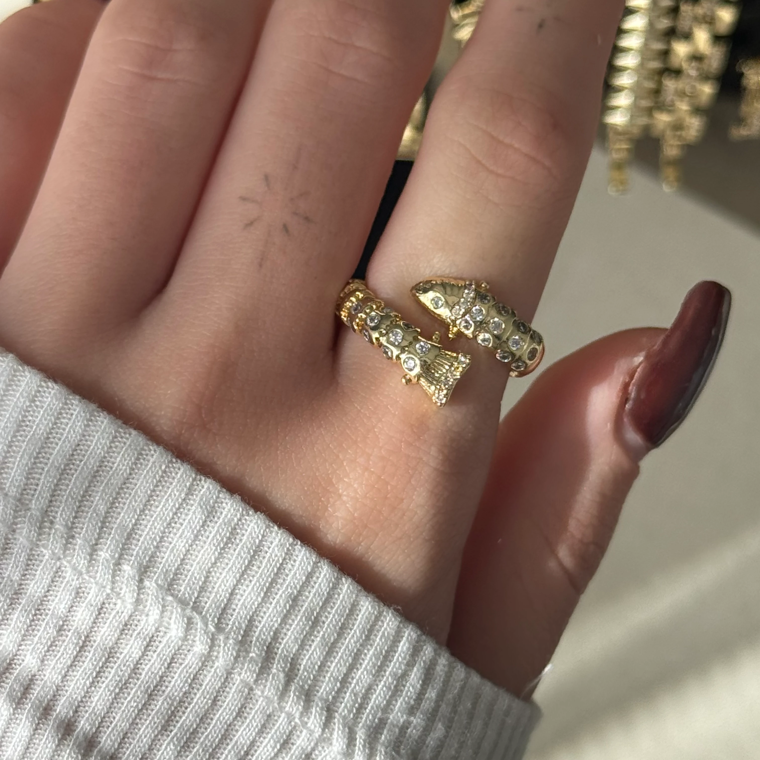 Taşlı Şans Balığı Yüzük