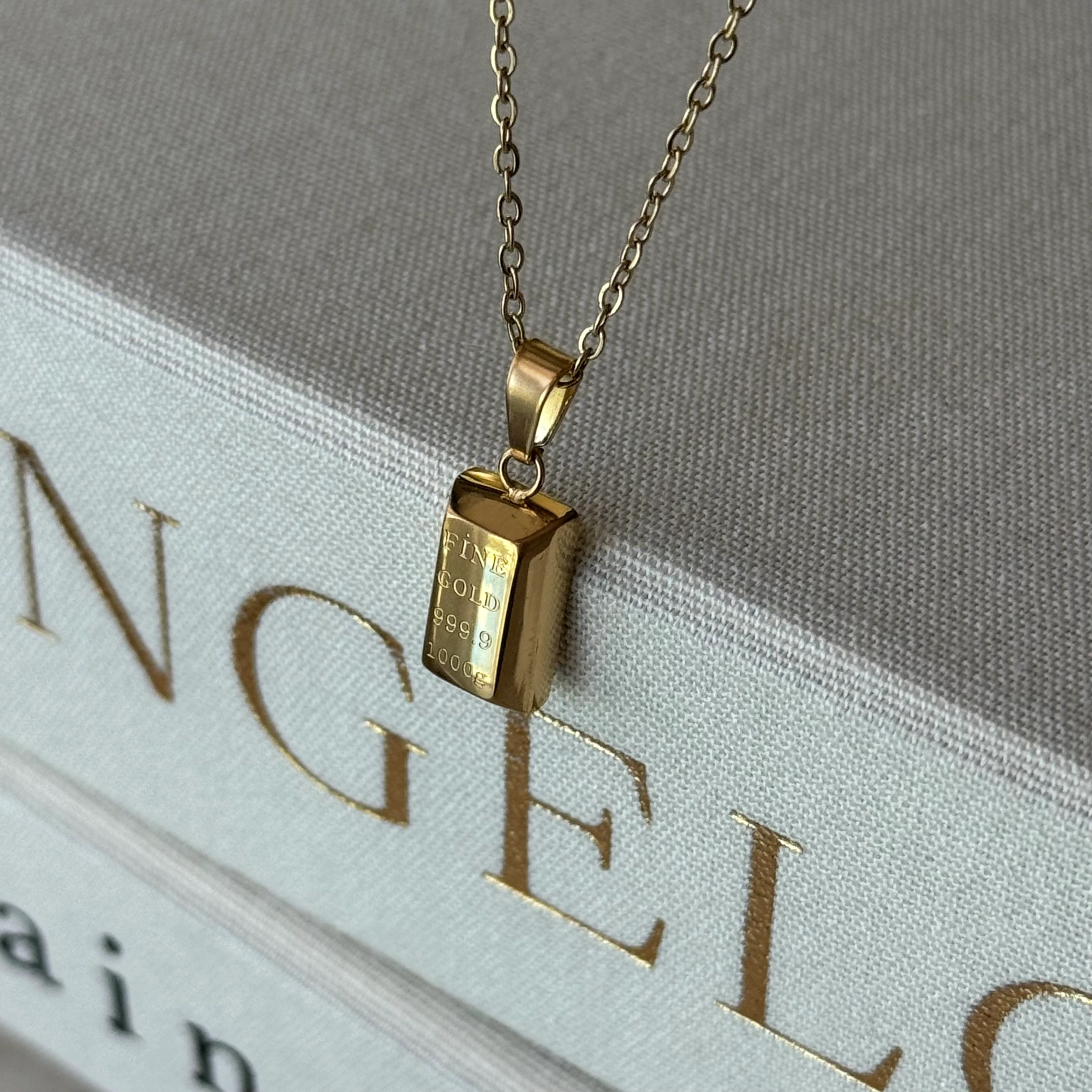 Çelik Mini Külçe Kolye