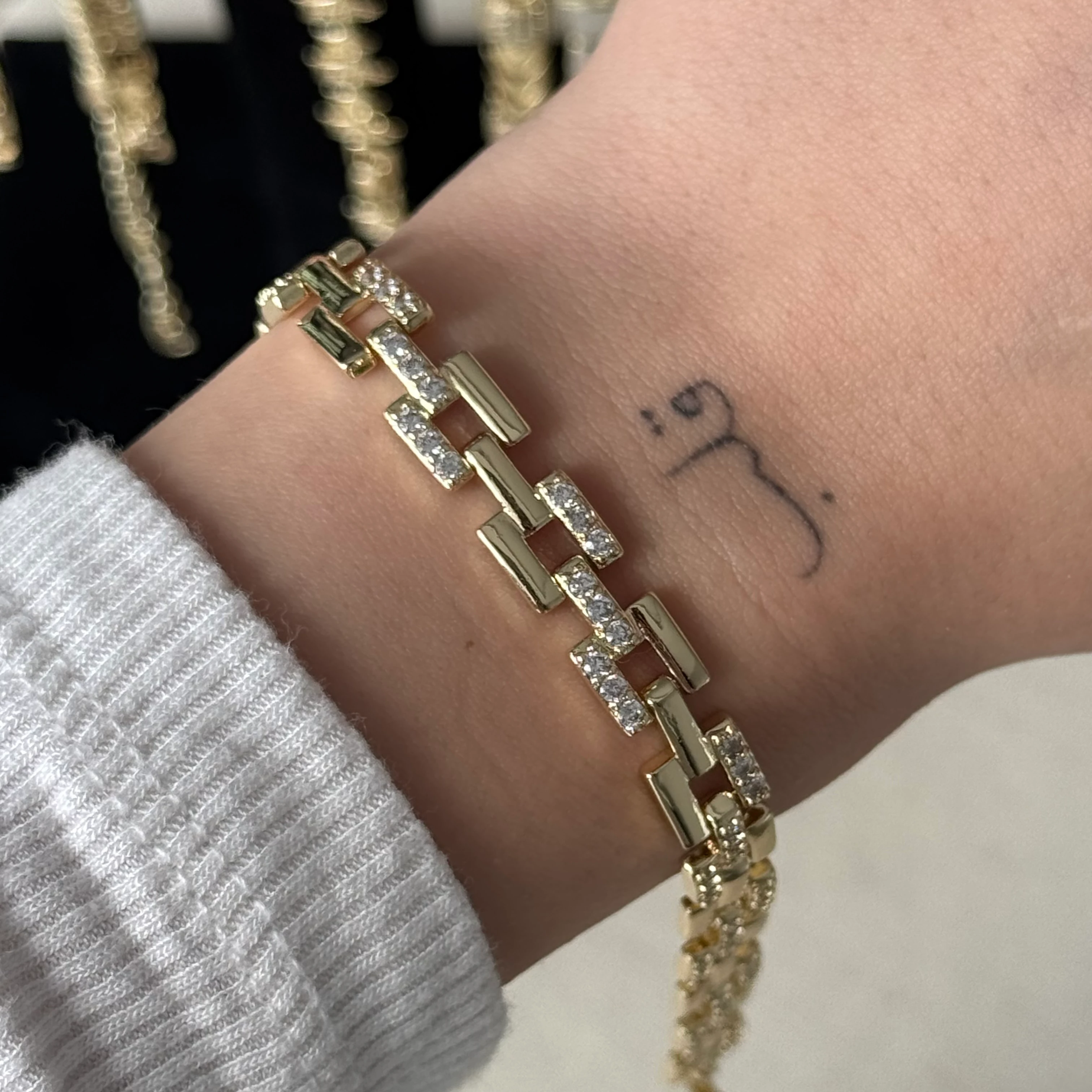 Taşlı Zincir Bileklik