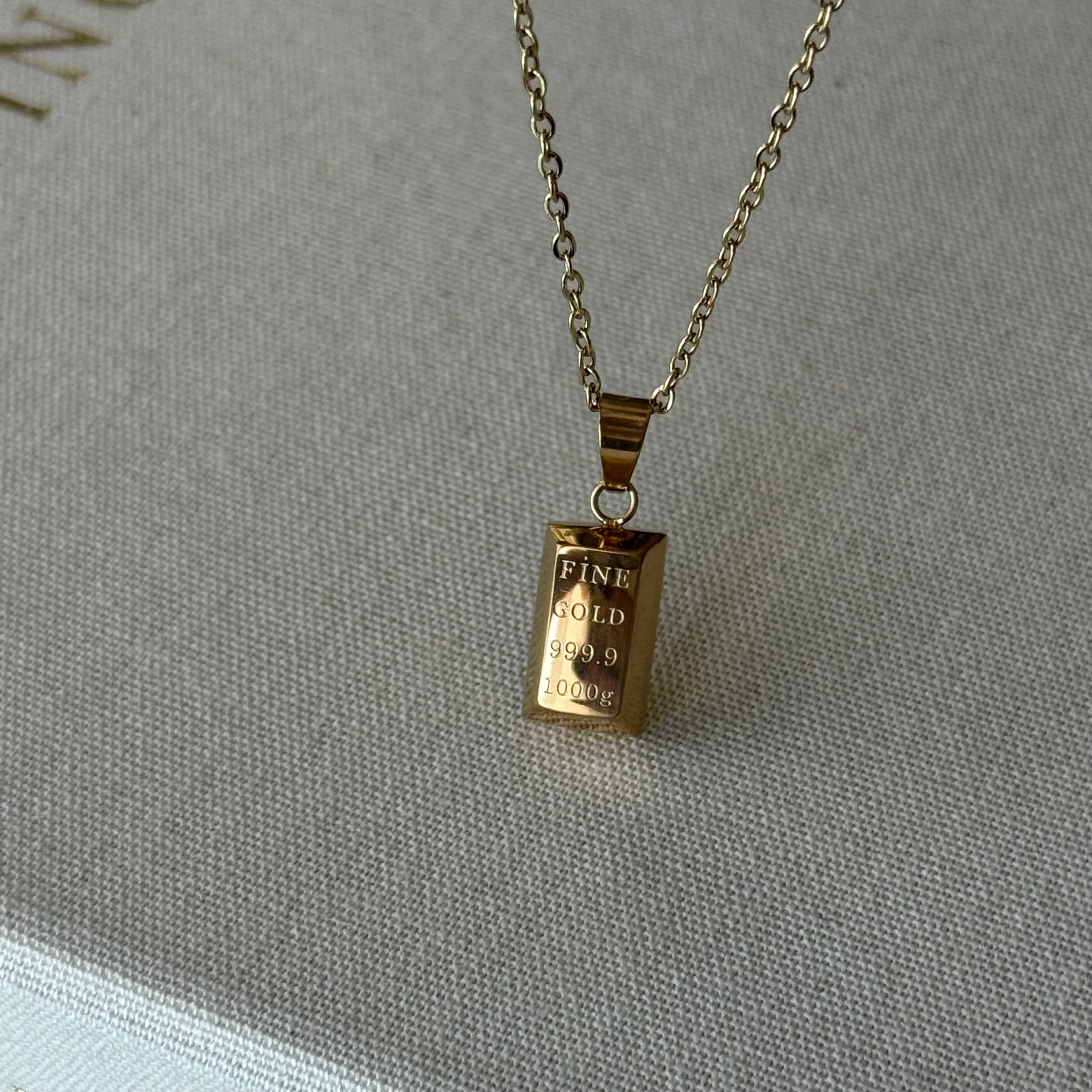 Çelik Mini Külçe Kolye