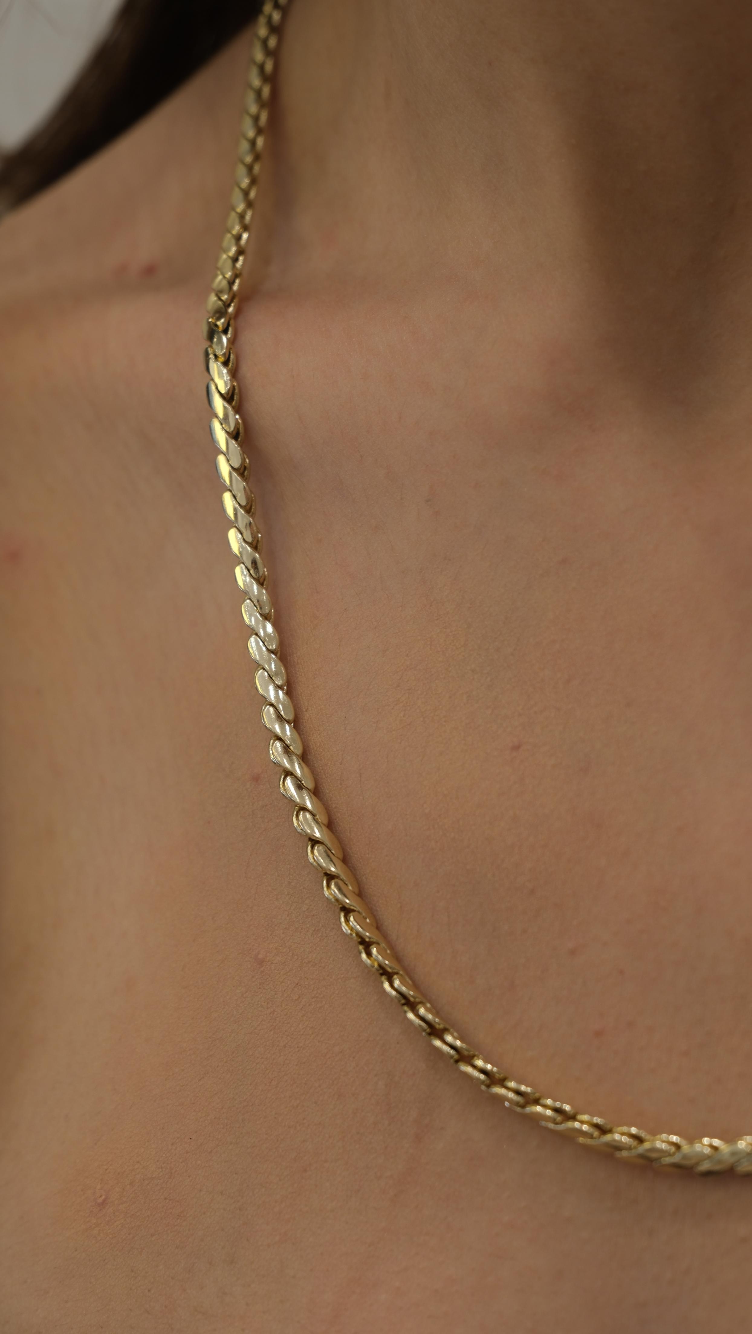 Gold 14k Yassı Arpa Kolye