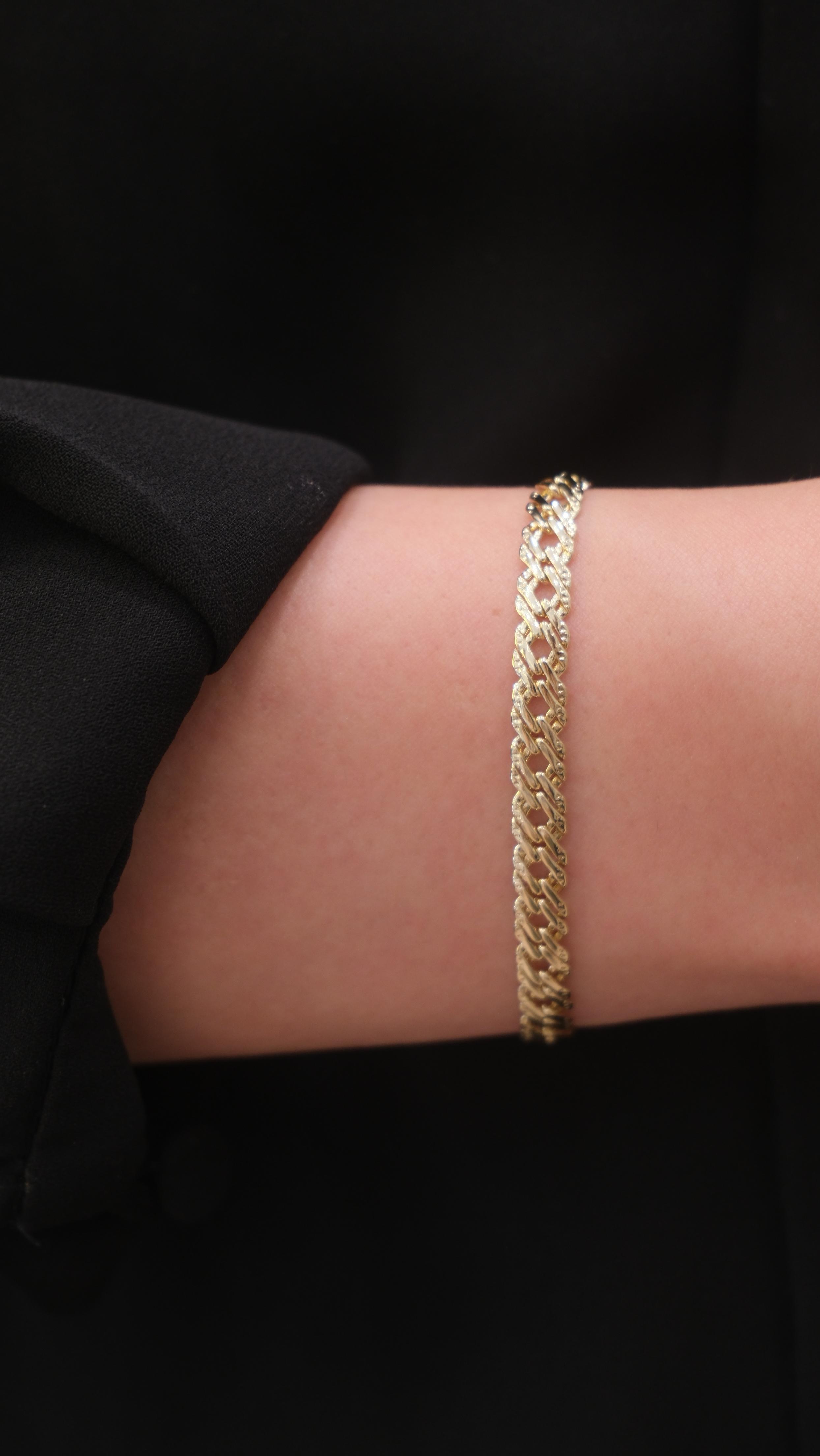 Gold 14K XP İnce Örgü Model Bileklik
