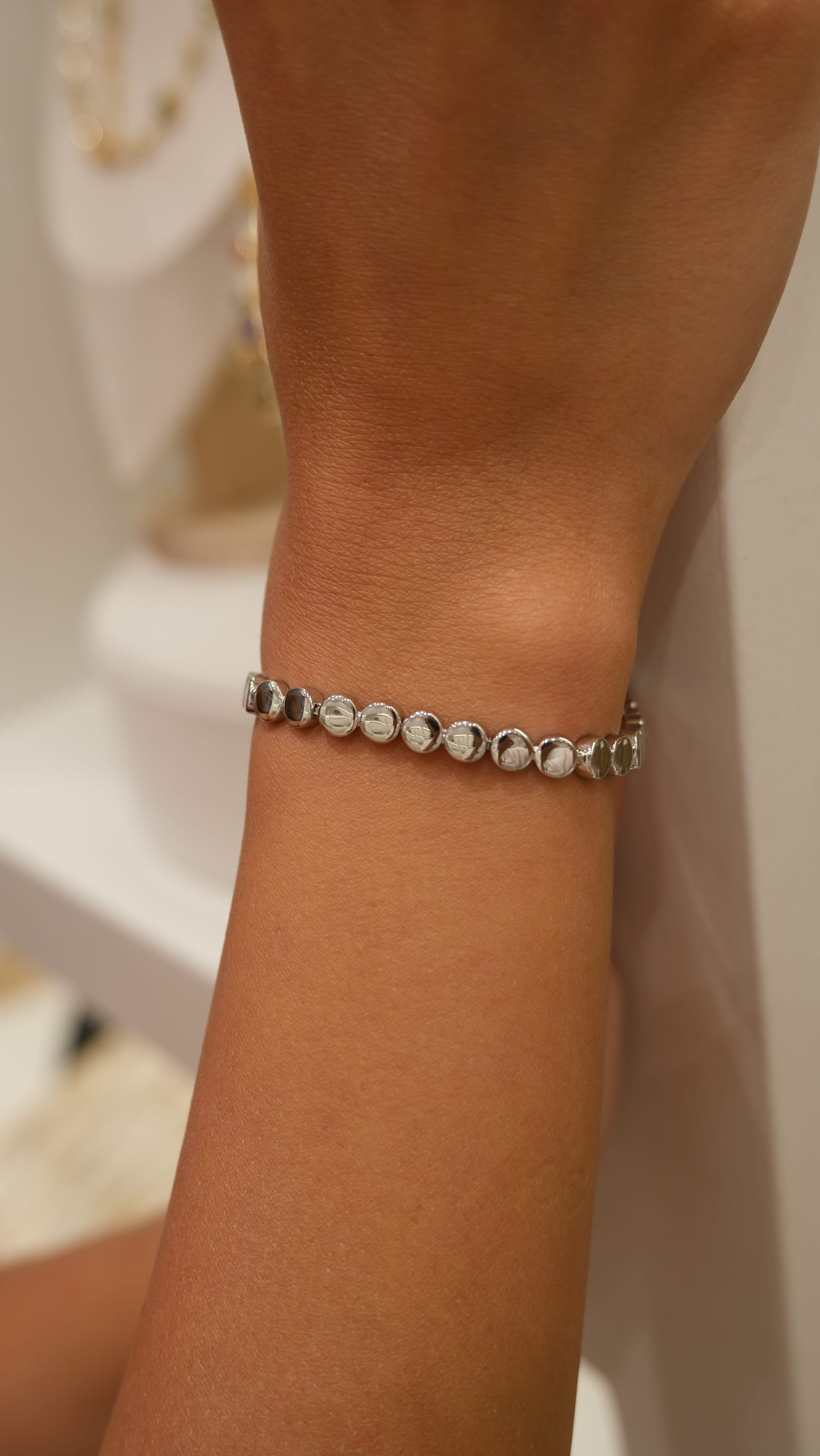 Silver Yuvarlak Plaka XP Bileklik