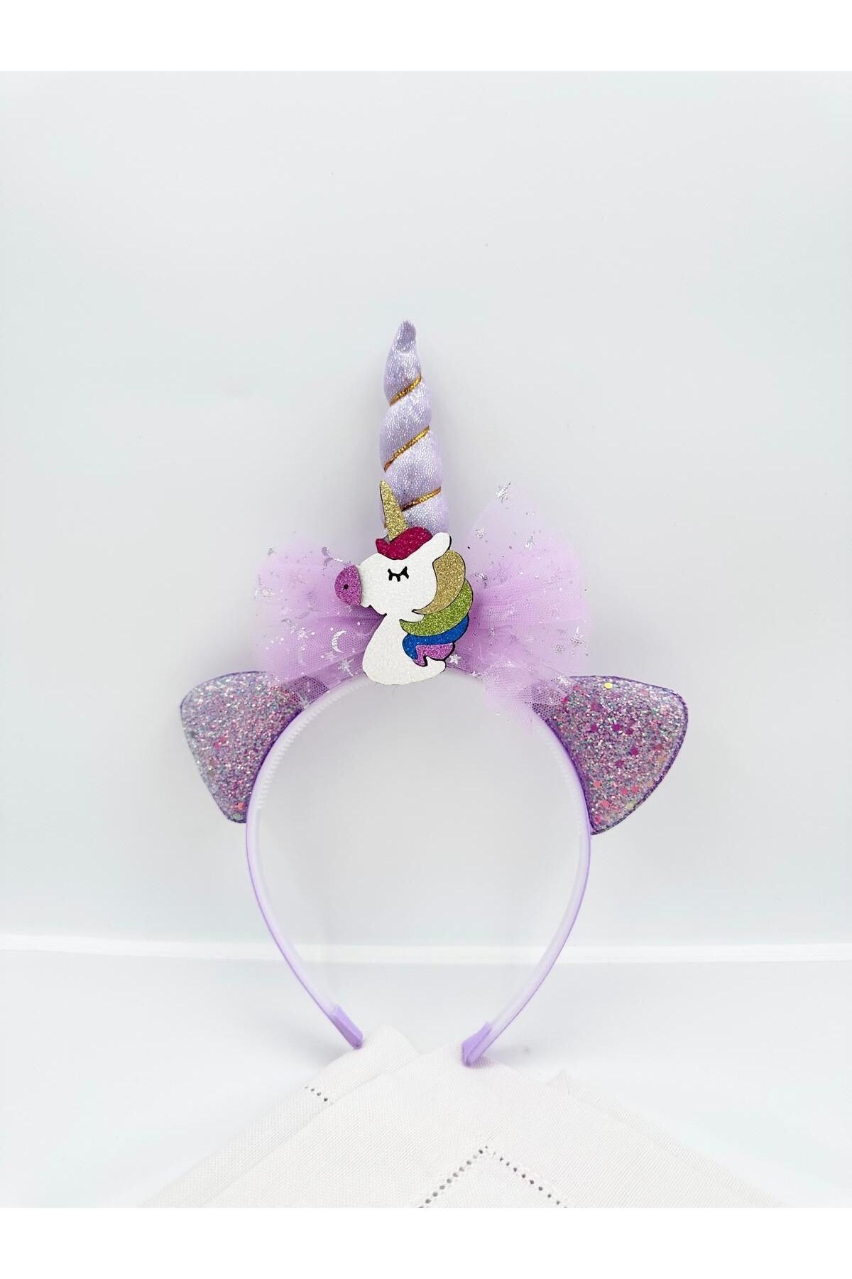 Simli Unicorn Detay Kız Çocuk Taç