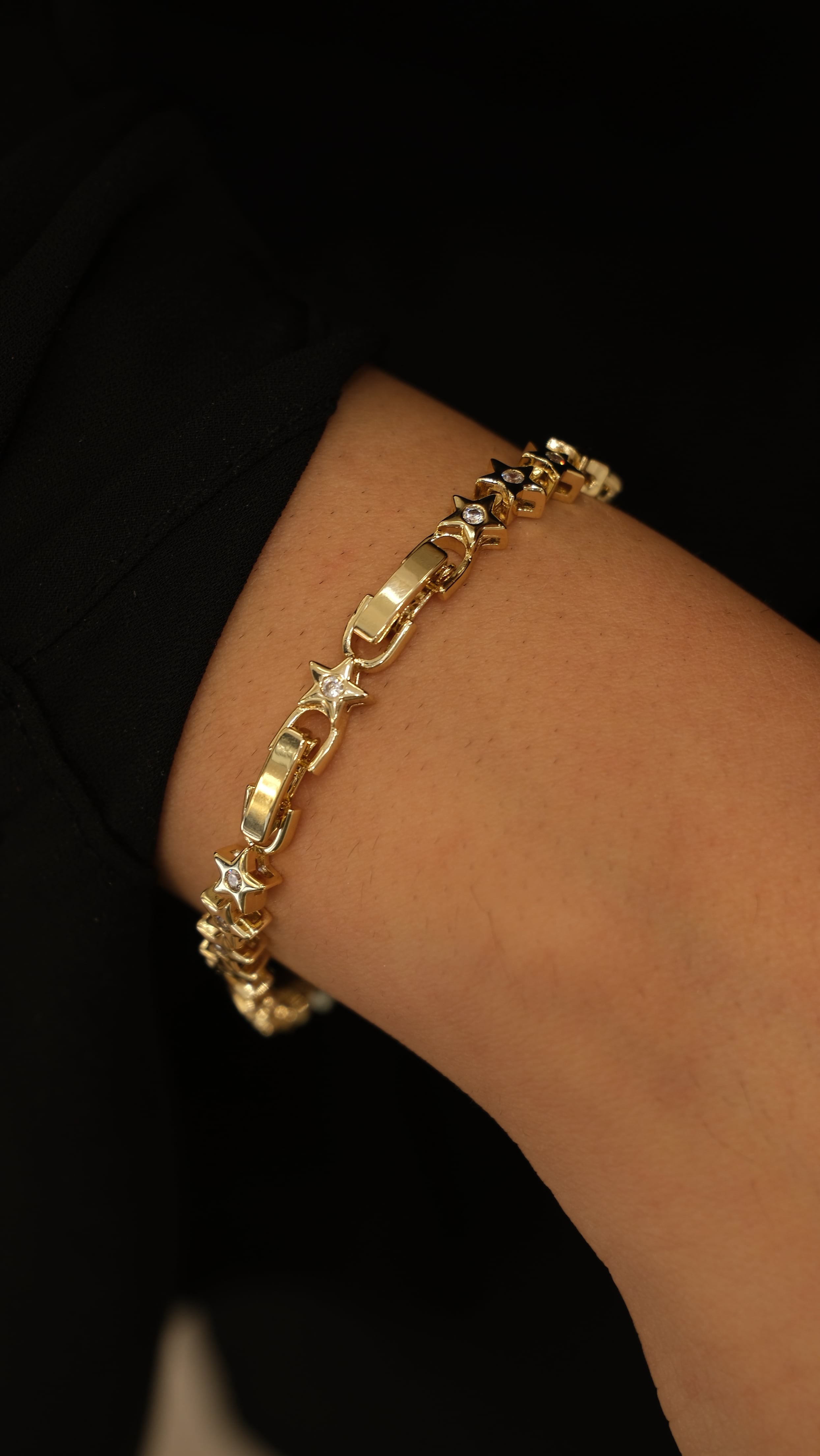 Gold 14K XP Zirkon Taş Detay Yıldız Bileklik