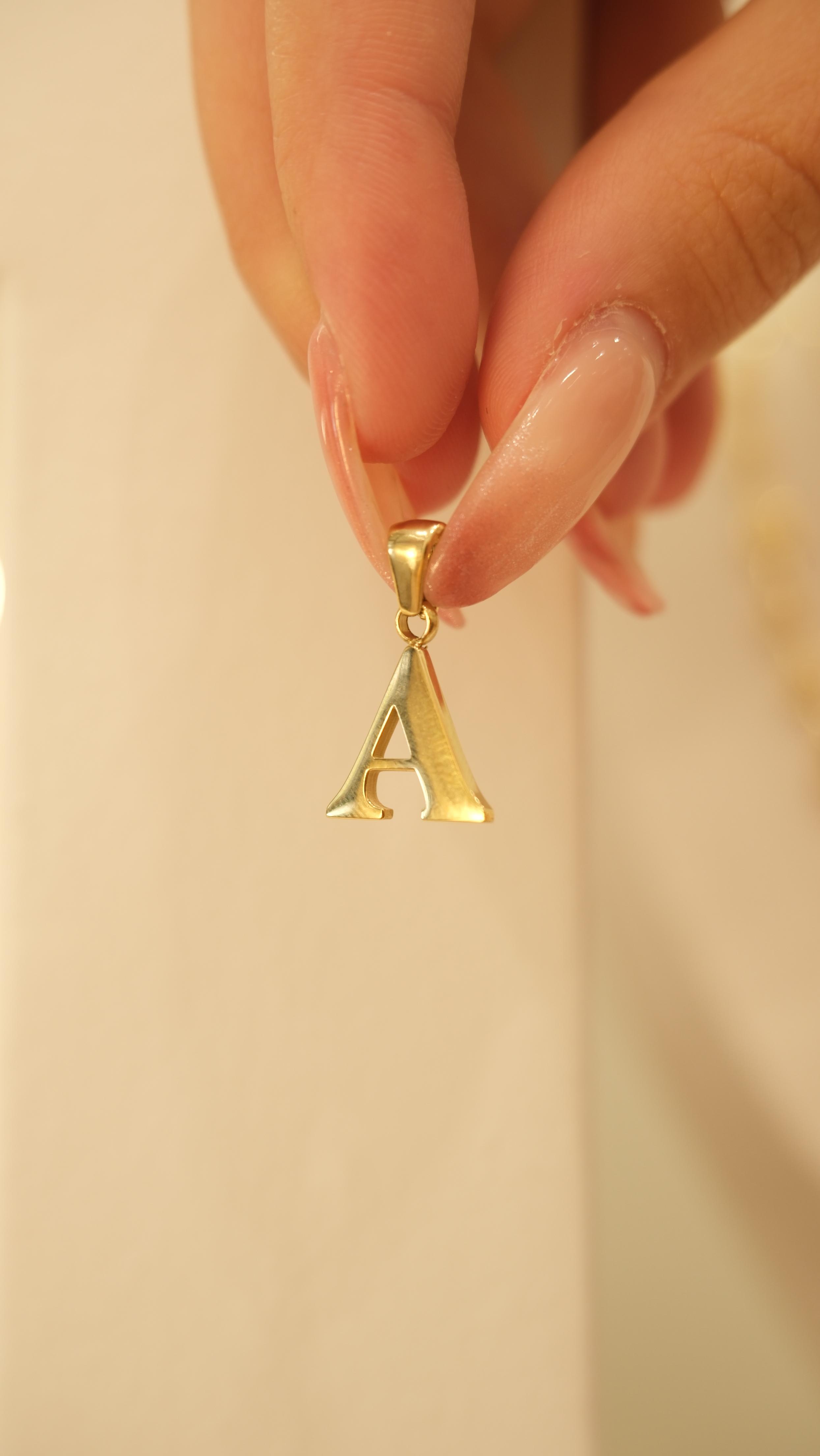 Gold 14K  A Harf Kolye Ucu