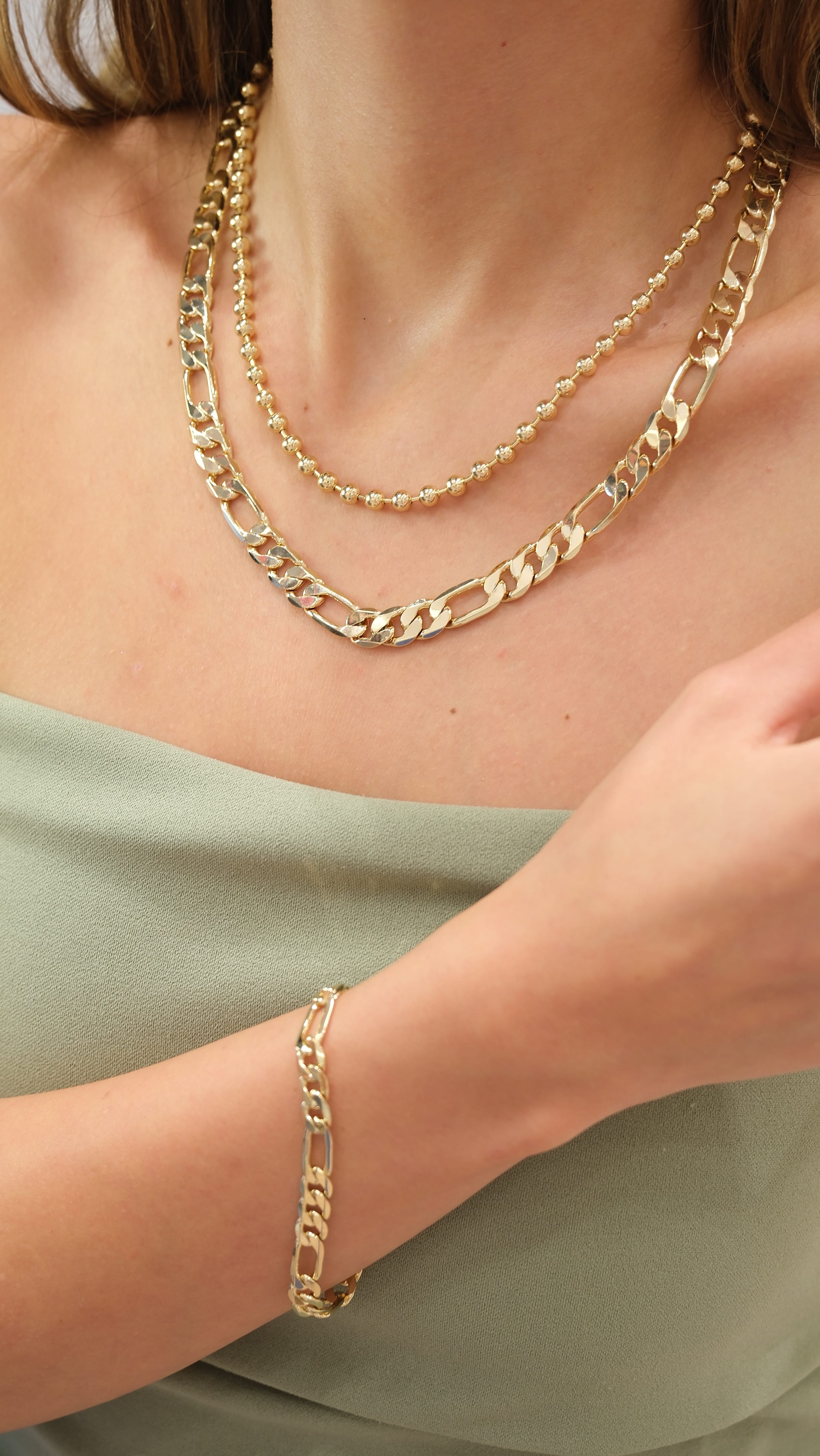 Gold 14k Topçuk Detay Kolye