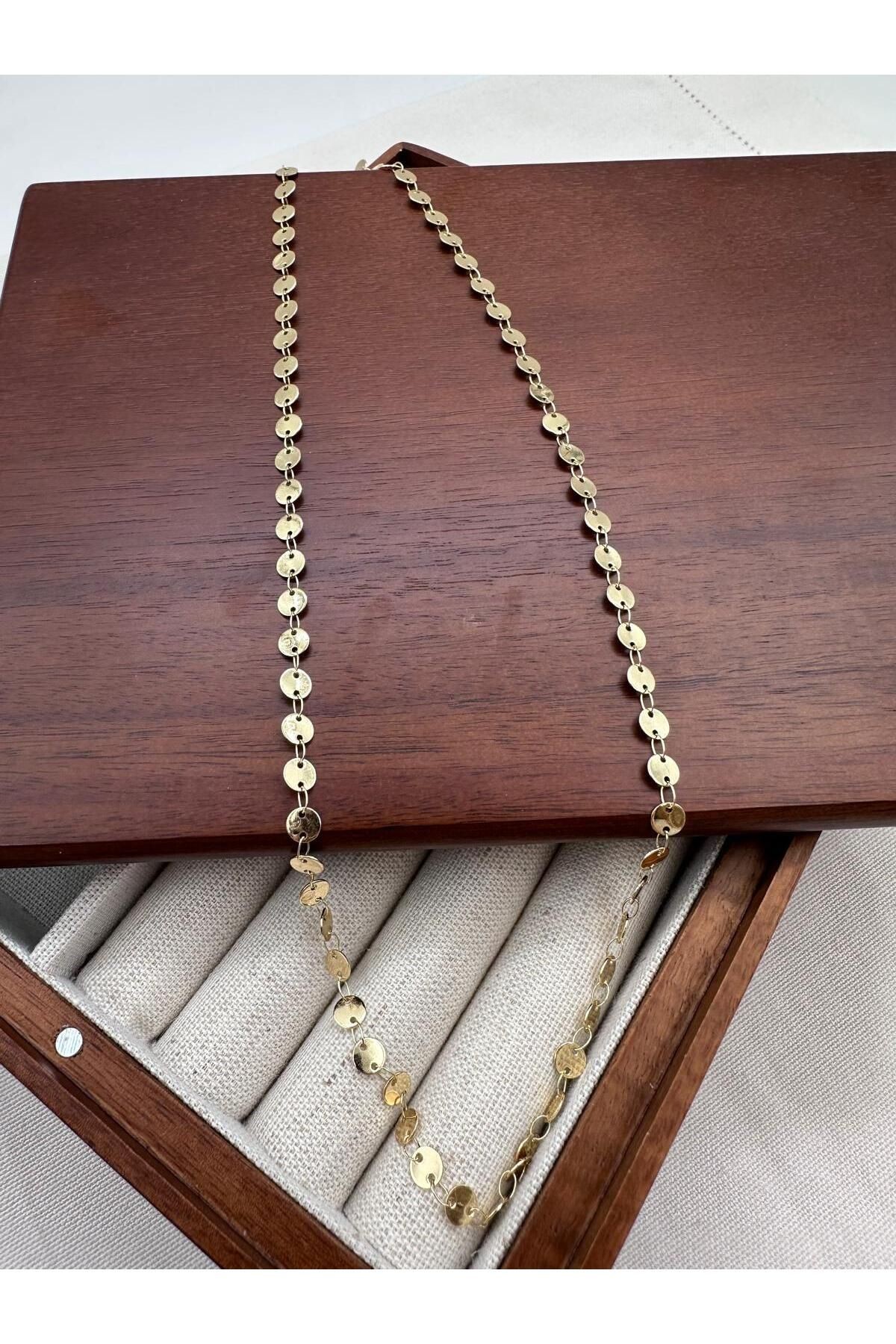 Gold Pul Zincir Model Çelik Kolye
