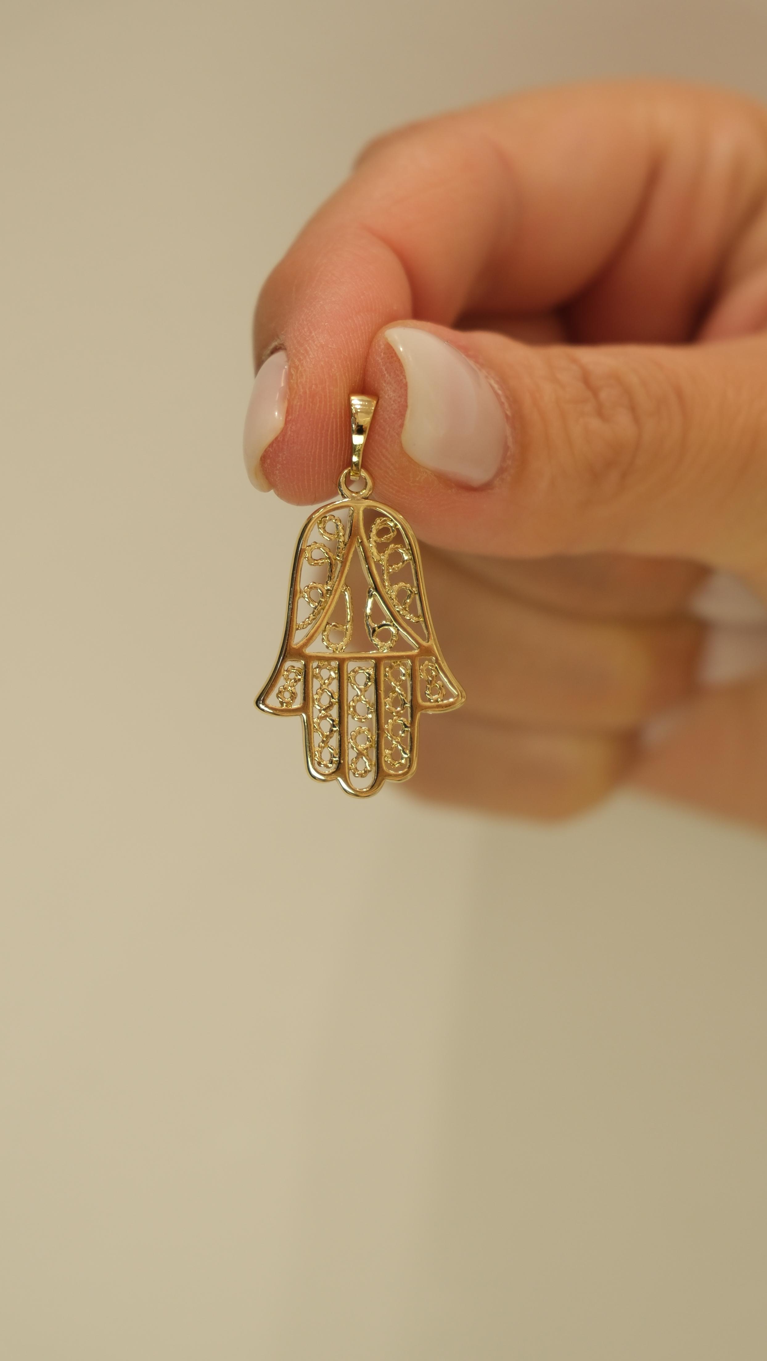 Gold Fatma Ana Eli Kolye Ucu