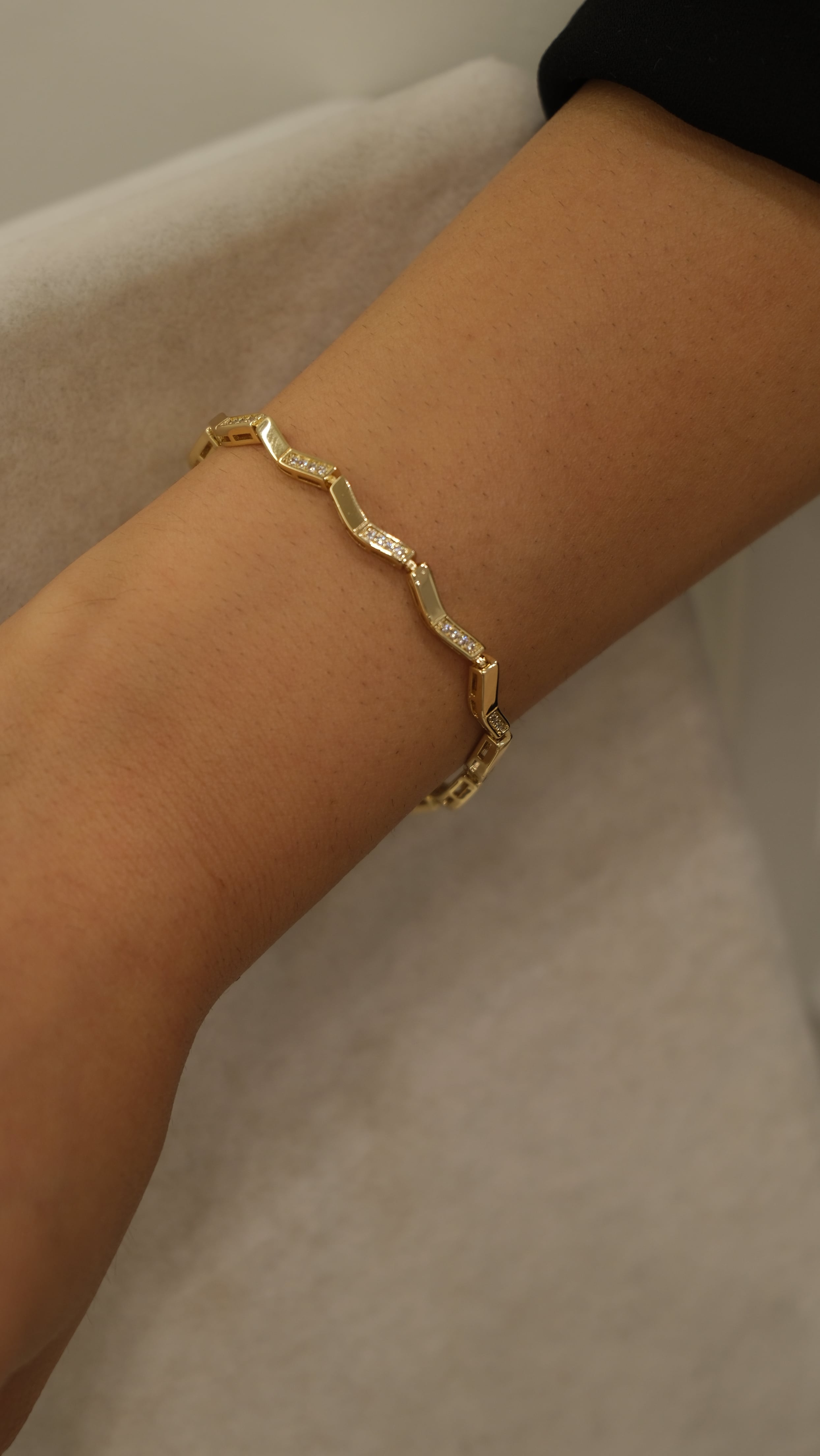 Gold 14K XP Zigzag Figür Bileklik