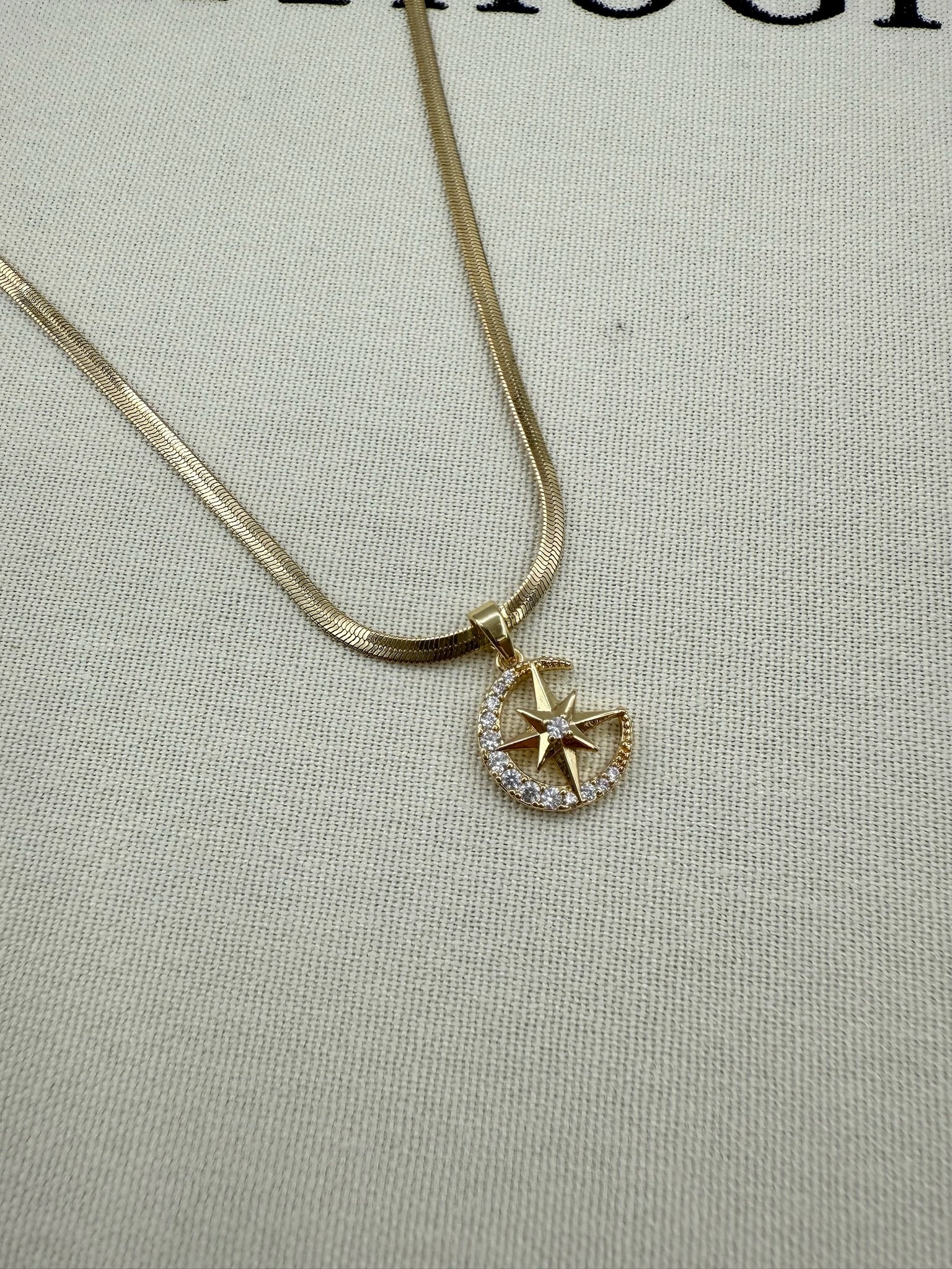 Gold İtalyan Zincir Kuzey Yıldızı Kolye