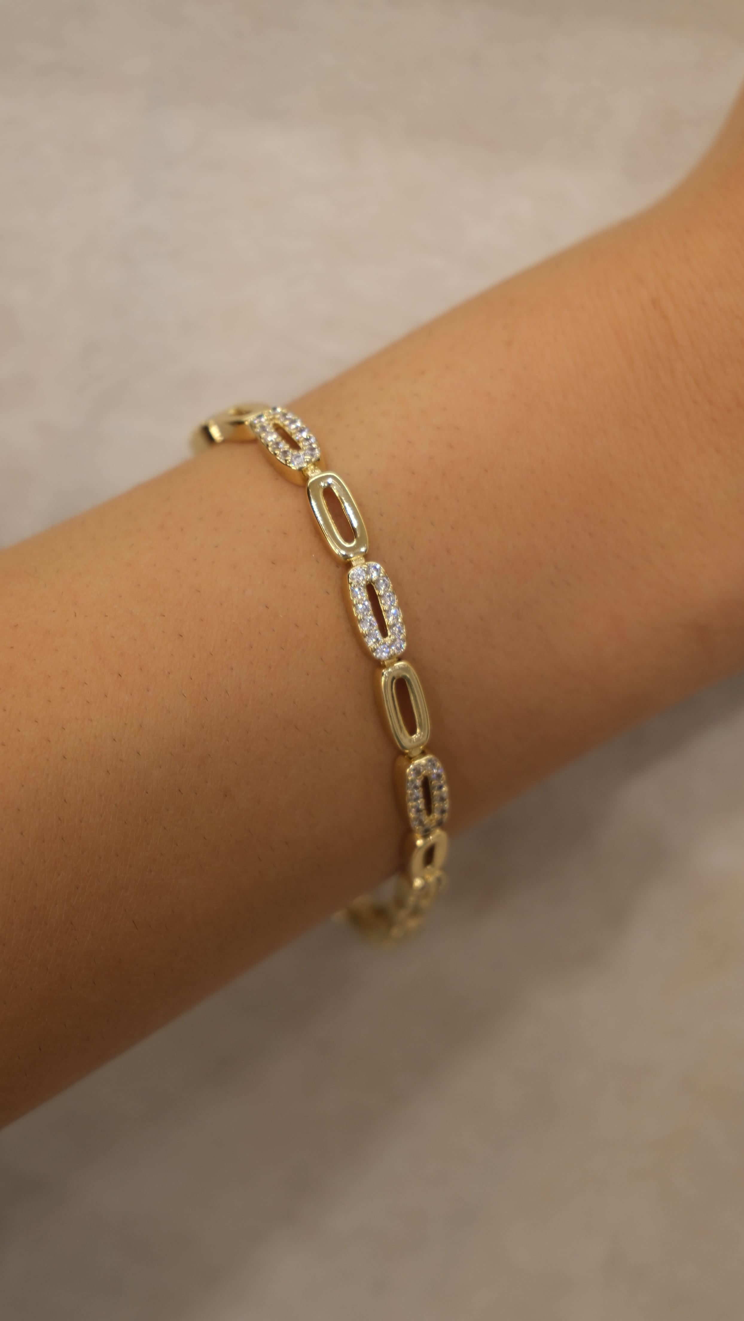 Gold 14K XP Oval Plaka Bileklik