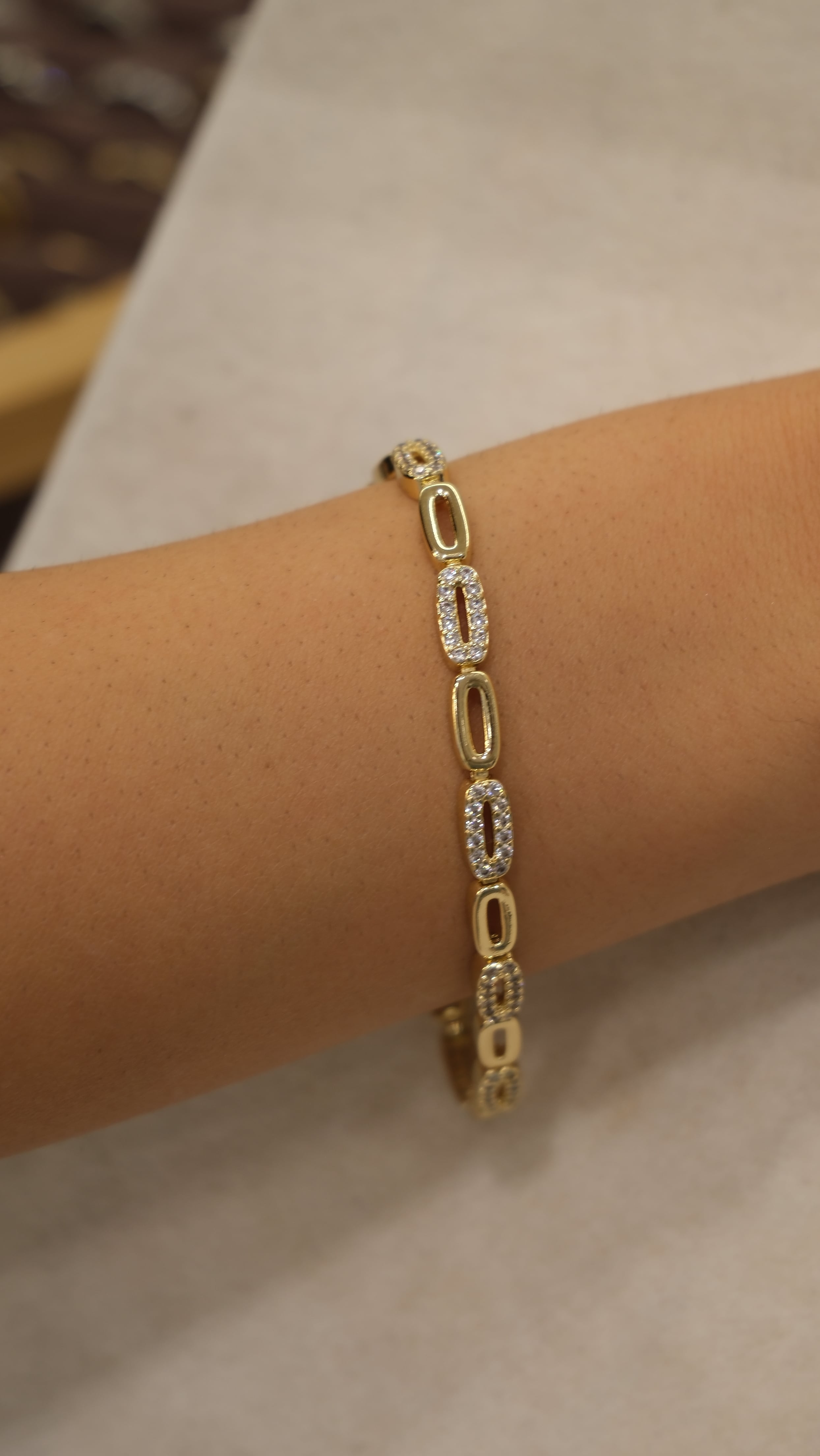 Gold 14K XP Oval Plaka Bileklik