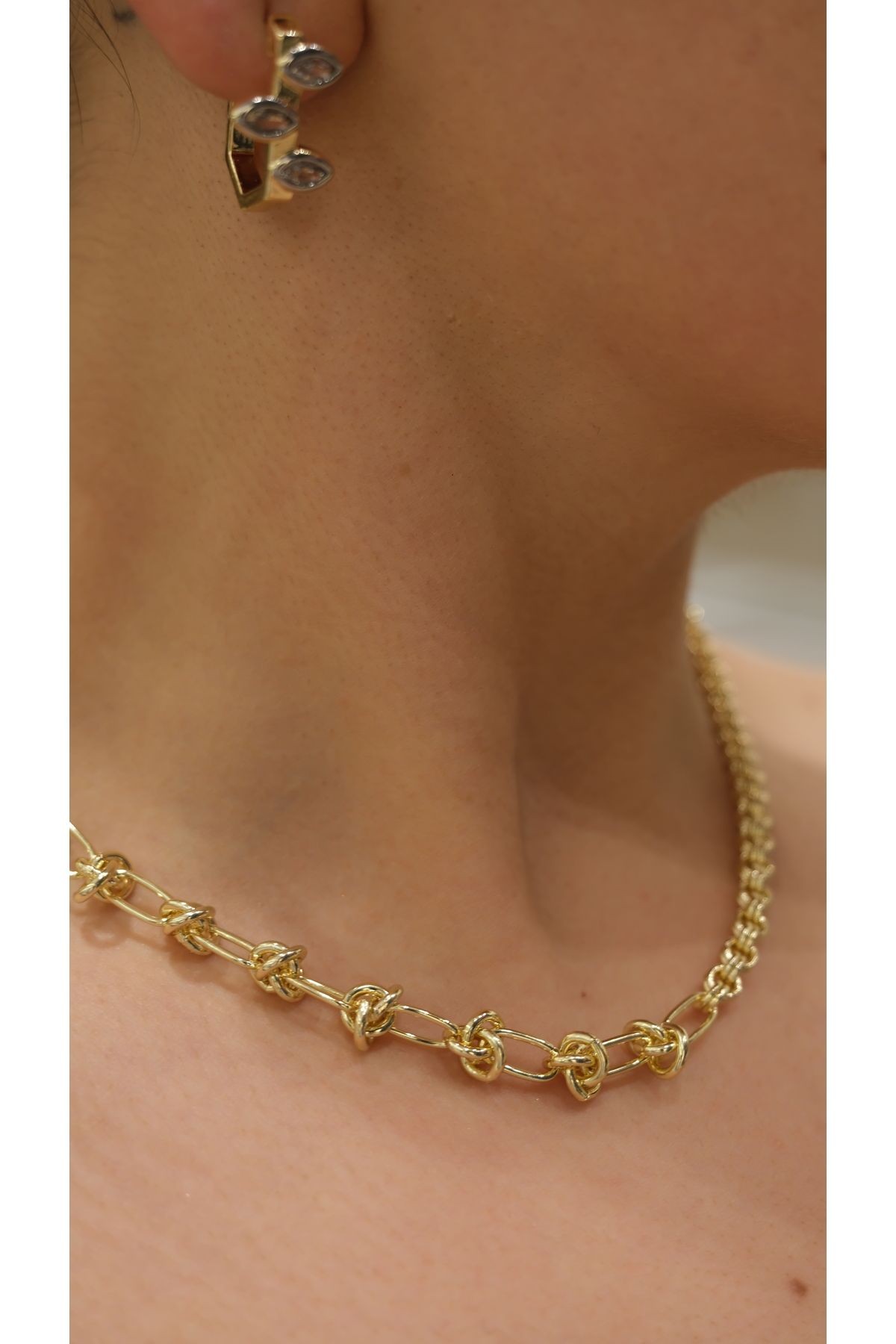 Gold Tasarım Zincir Özel Seri 14k Kolye
