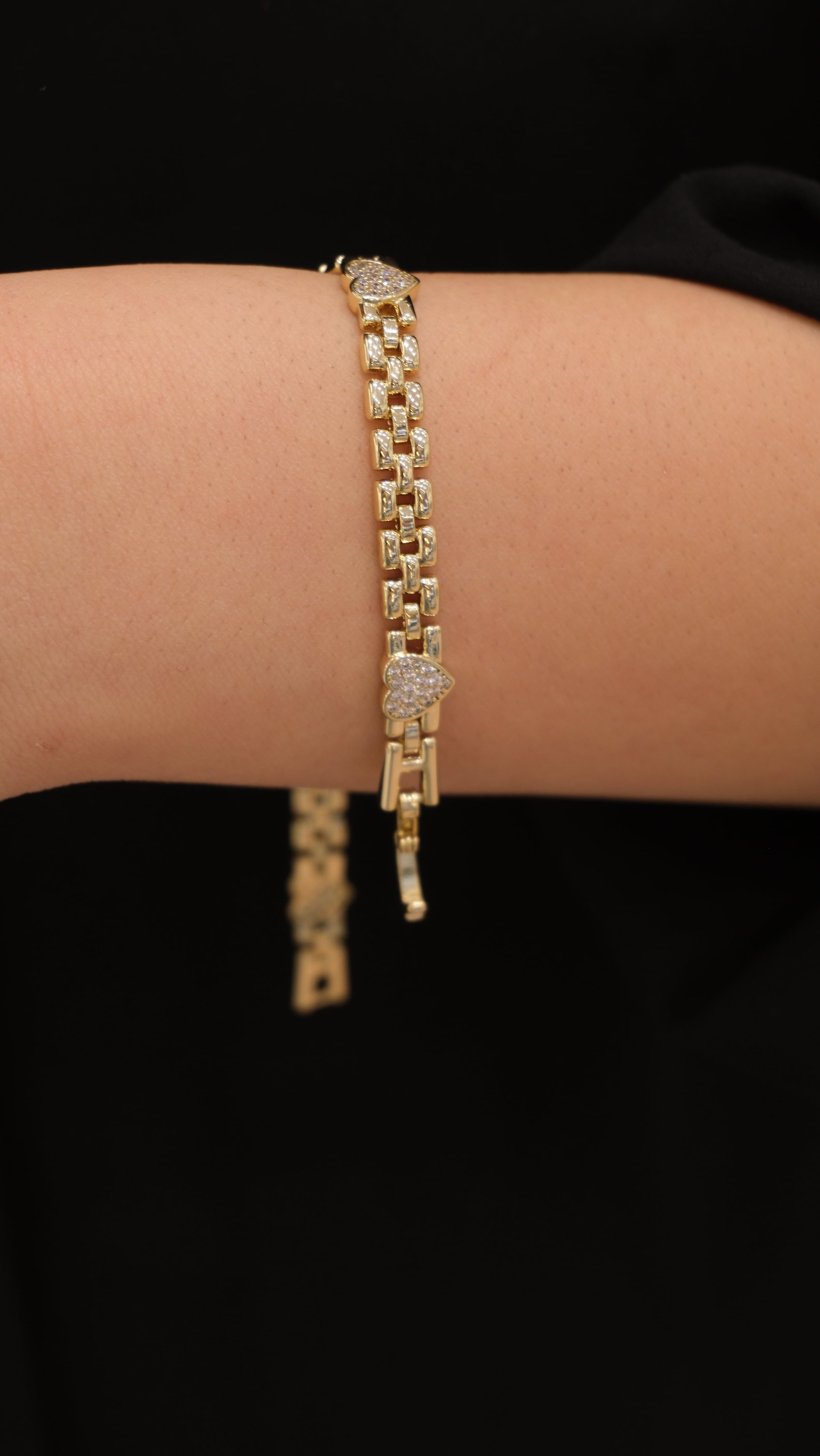 Gold 14K XP Kalp Figür Kordon Bileklik