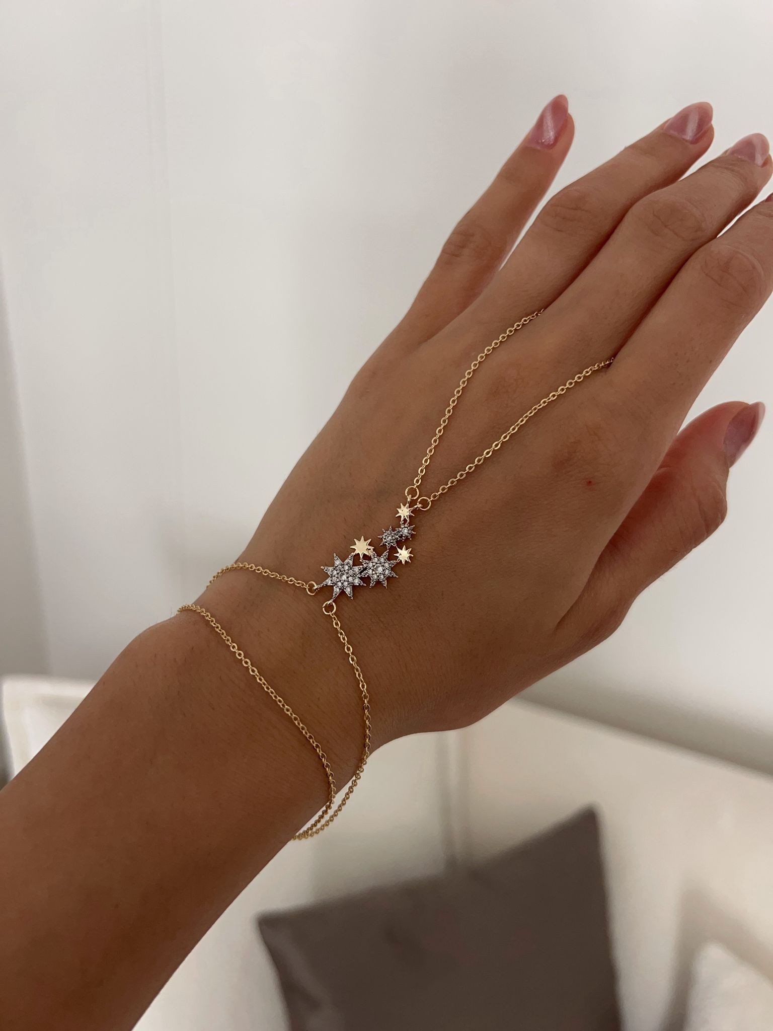 Gold Zirkon Taş Yıldız Figür Şahmeran - beyaz