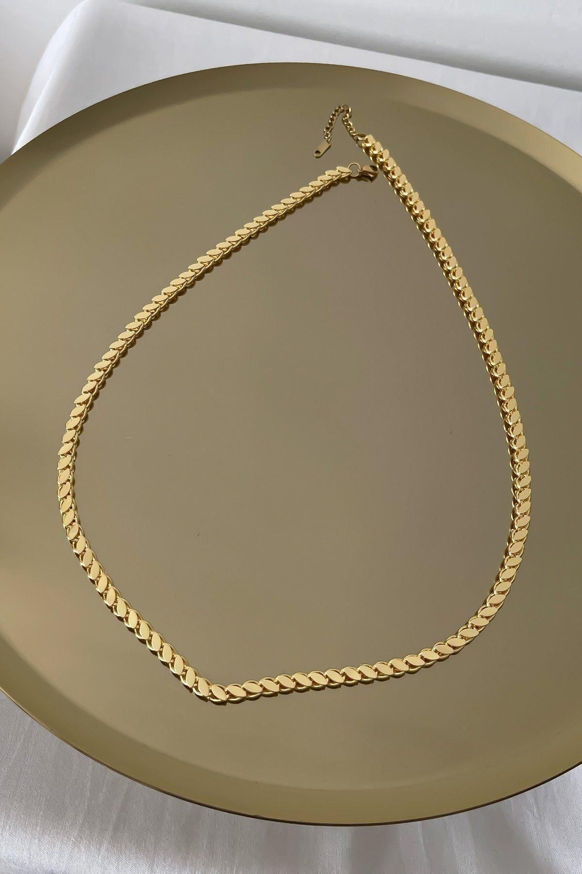 Gold Özel Seri ÇELİK 60cm Kararmayan Arpa Zincir Kolye