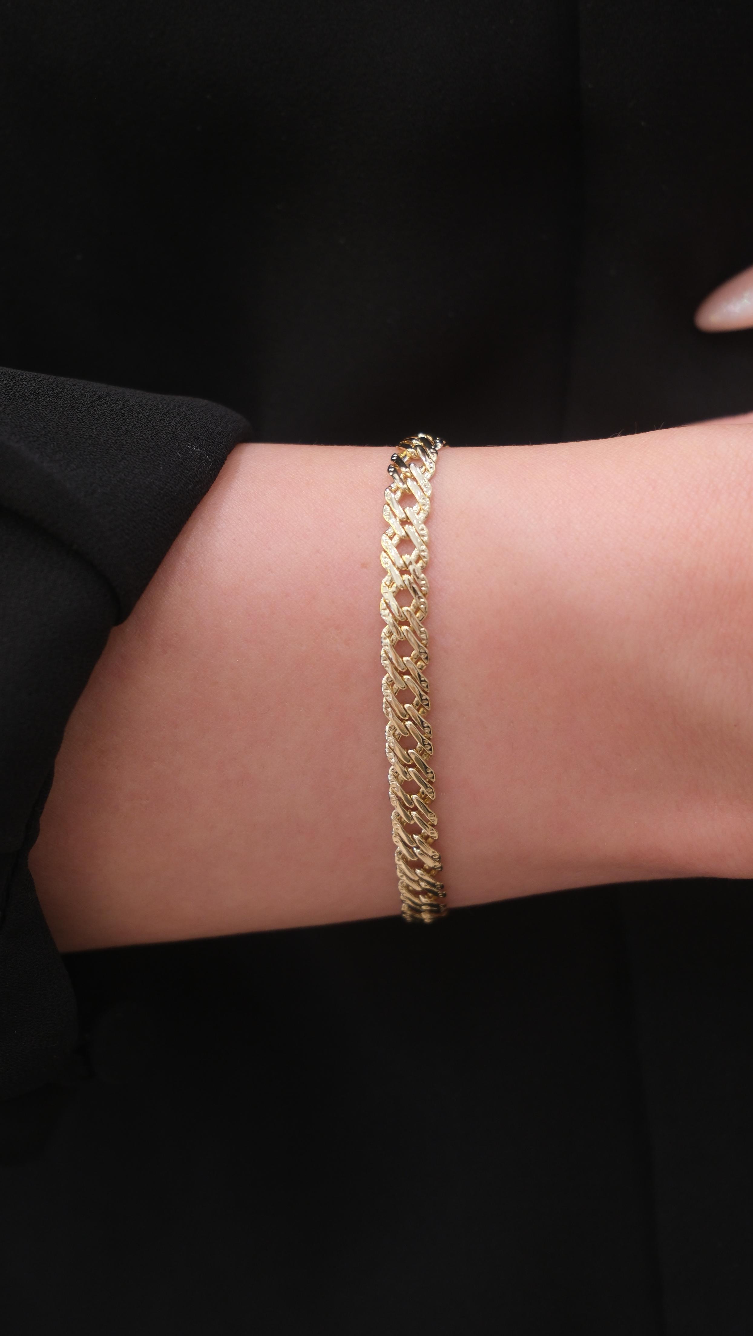 Gold 14K XP İnce Örgü Model Bileklik