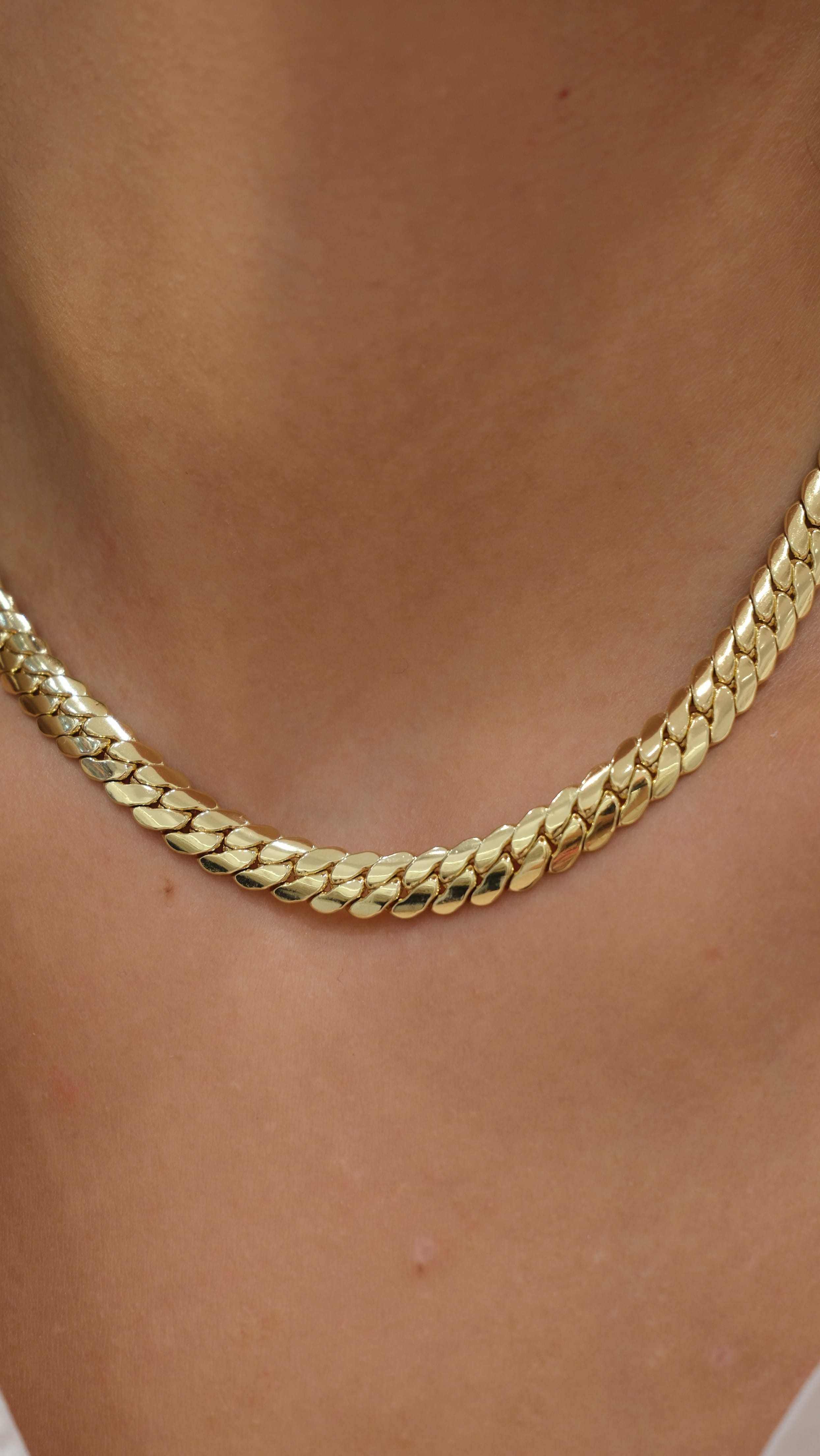 Gold Kalın İtalyan Örme Zincir Kolye