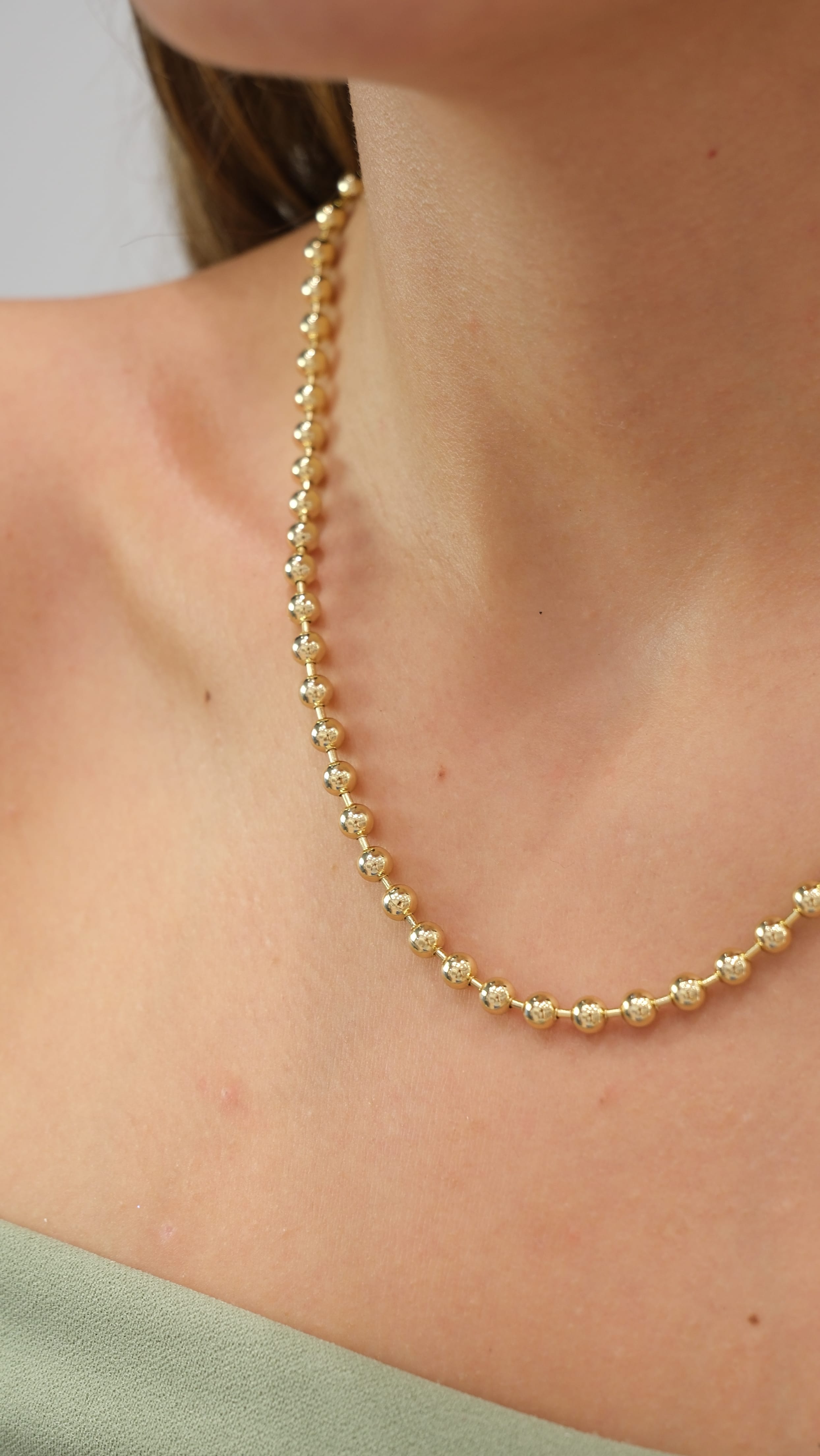 Gold 14k Topçuk Detay Kolye