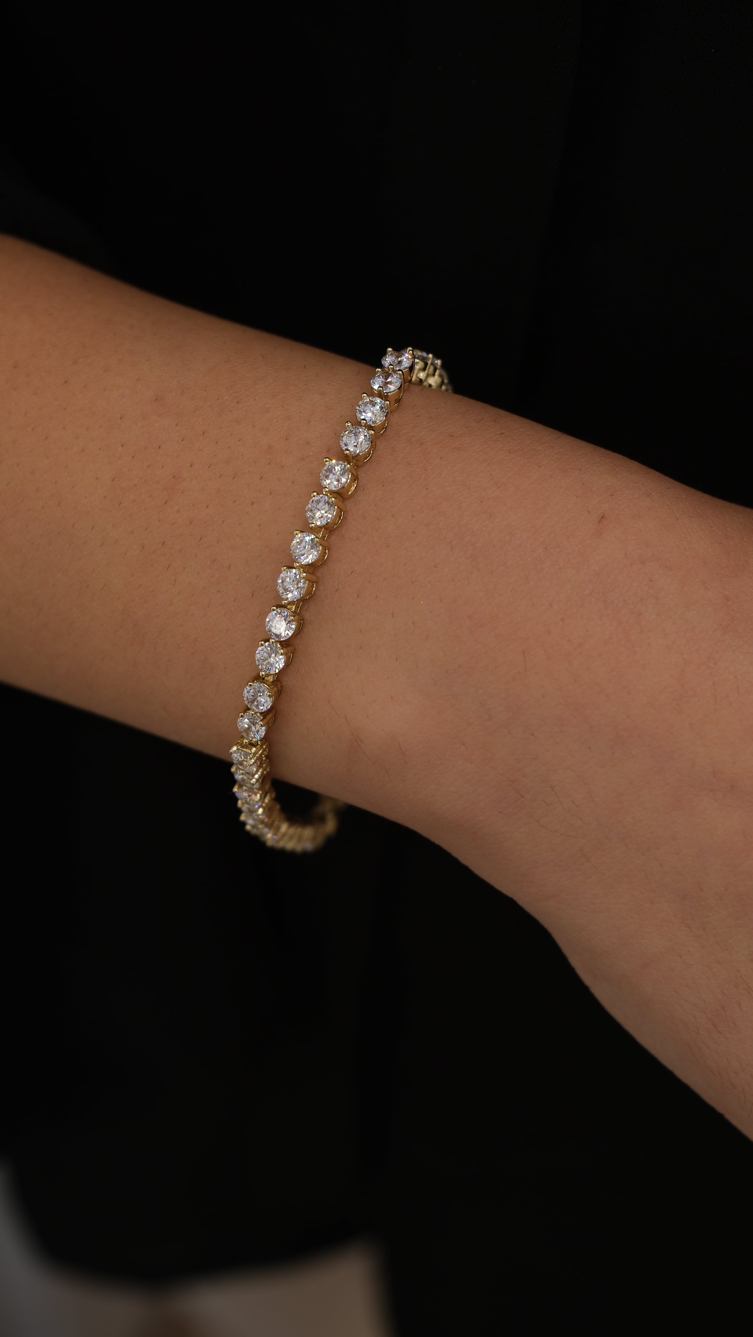 Gold 14K XP Yuvarlak Montür Su Yolu Bileklik