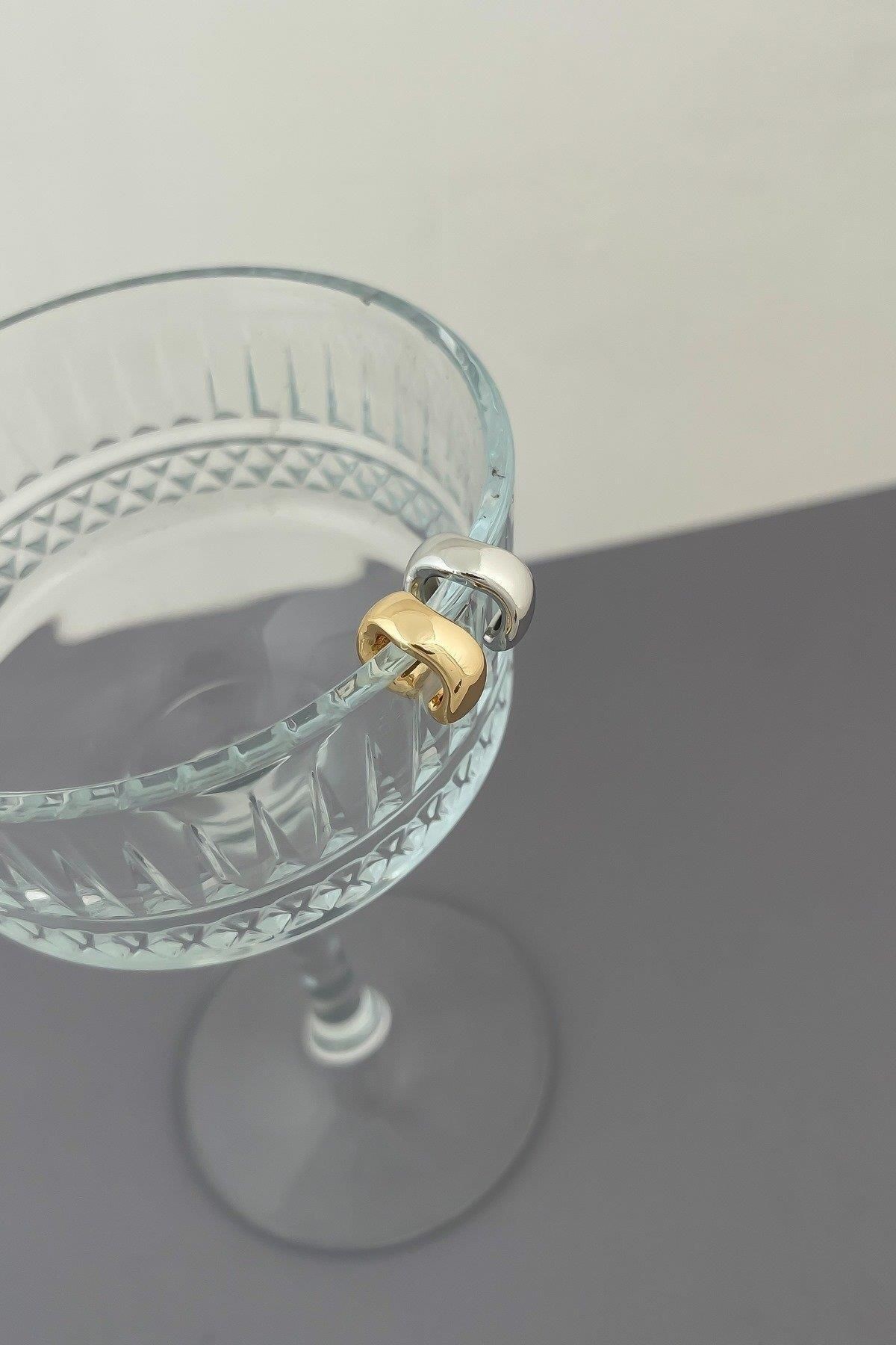 Özel Seri Gümüş Kaplama Kıvrımlı Plaka Earcuff Kıkırdak Küpe