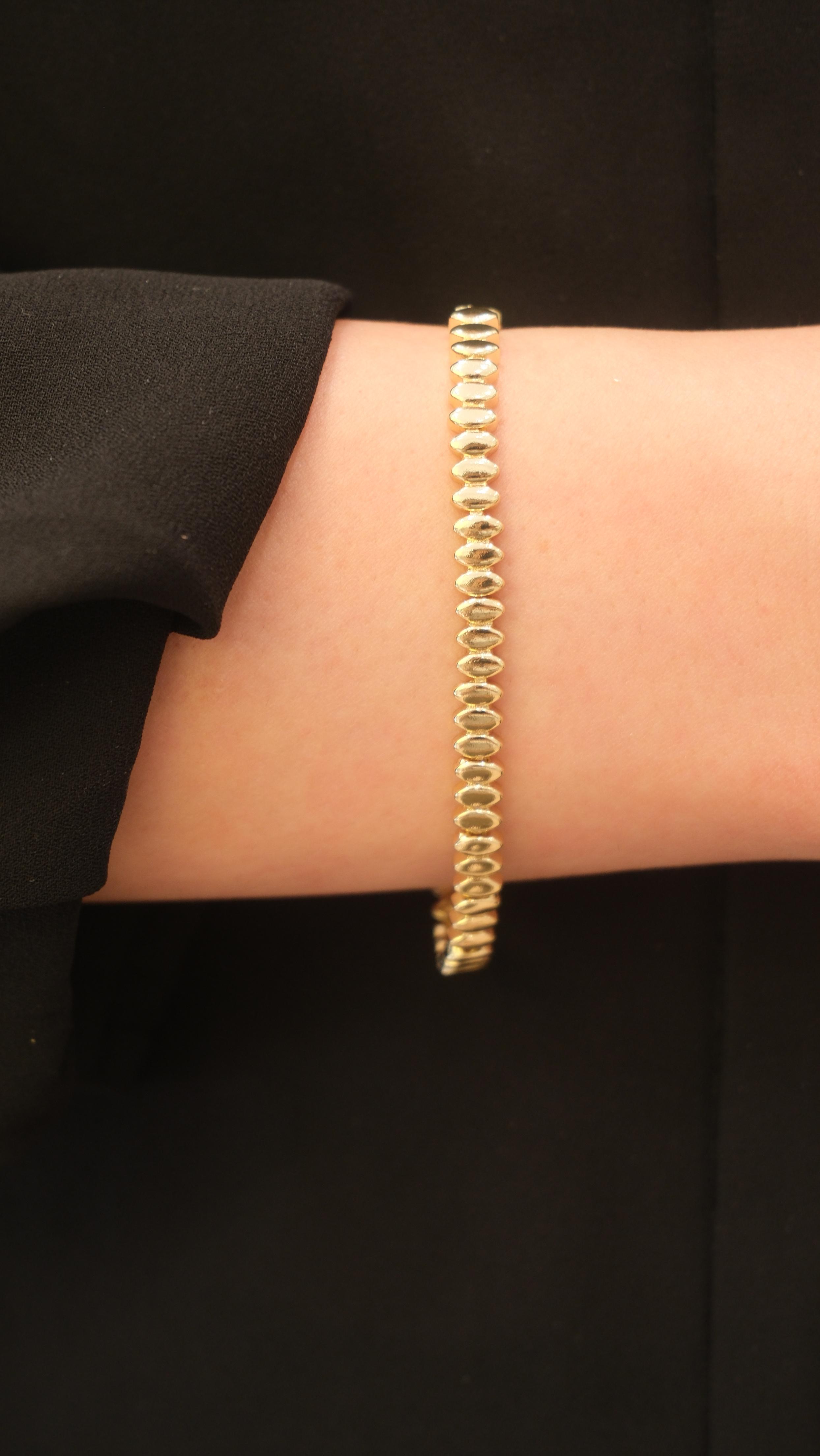 Gold 14K XP Mini Badem Plaka Bileklik