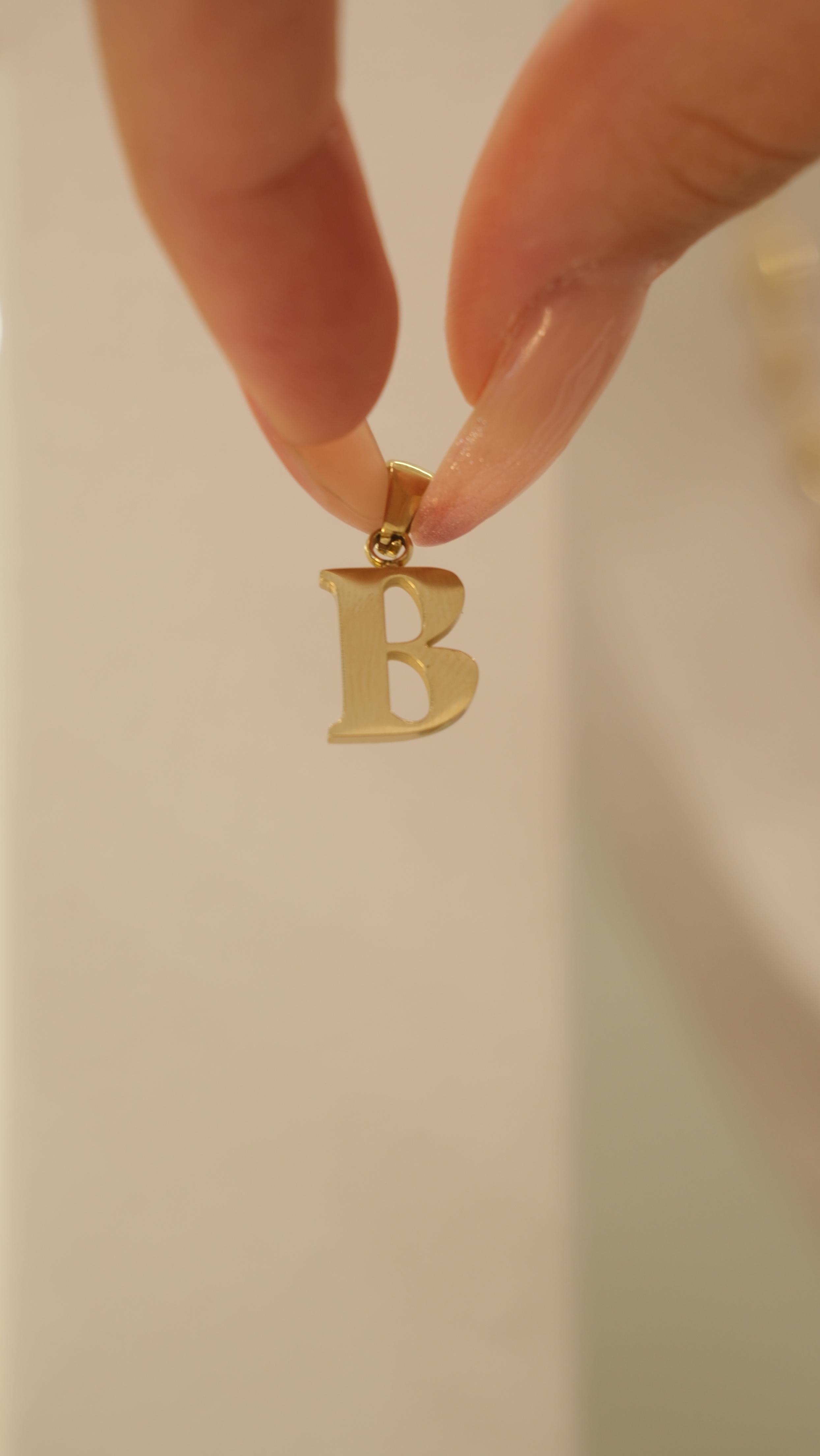 Gold 14K B Harf Kolye Ucu