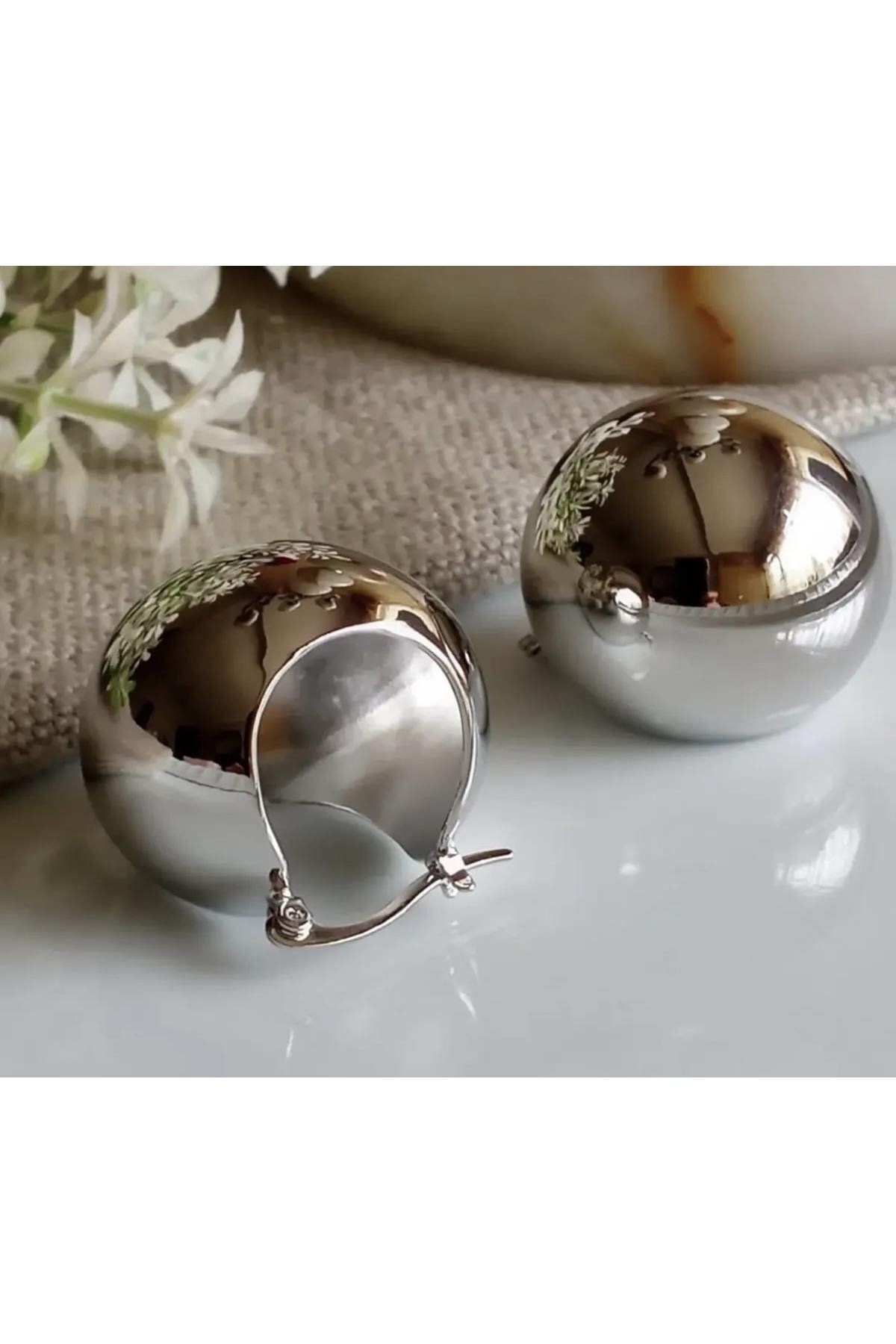 Silver Özel Seri Damla Plaka Topçuk Küpe