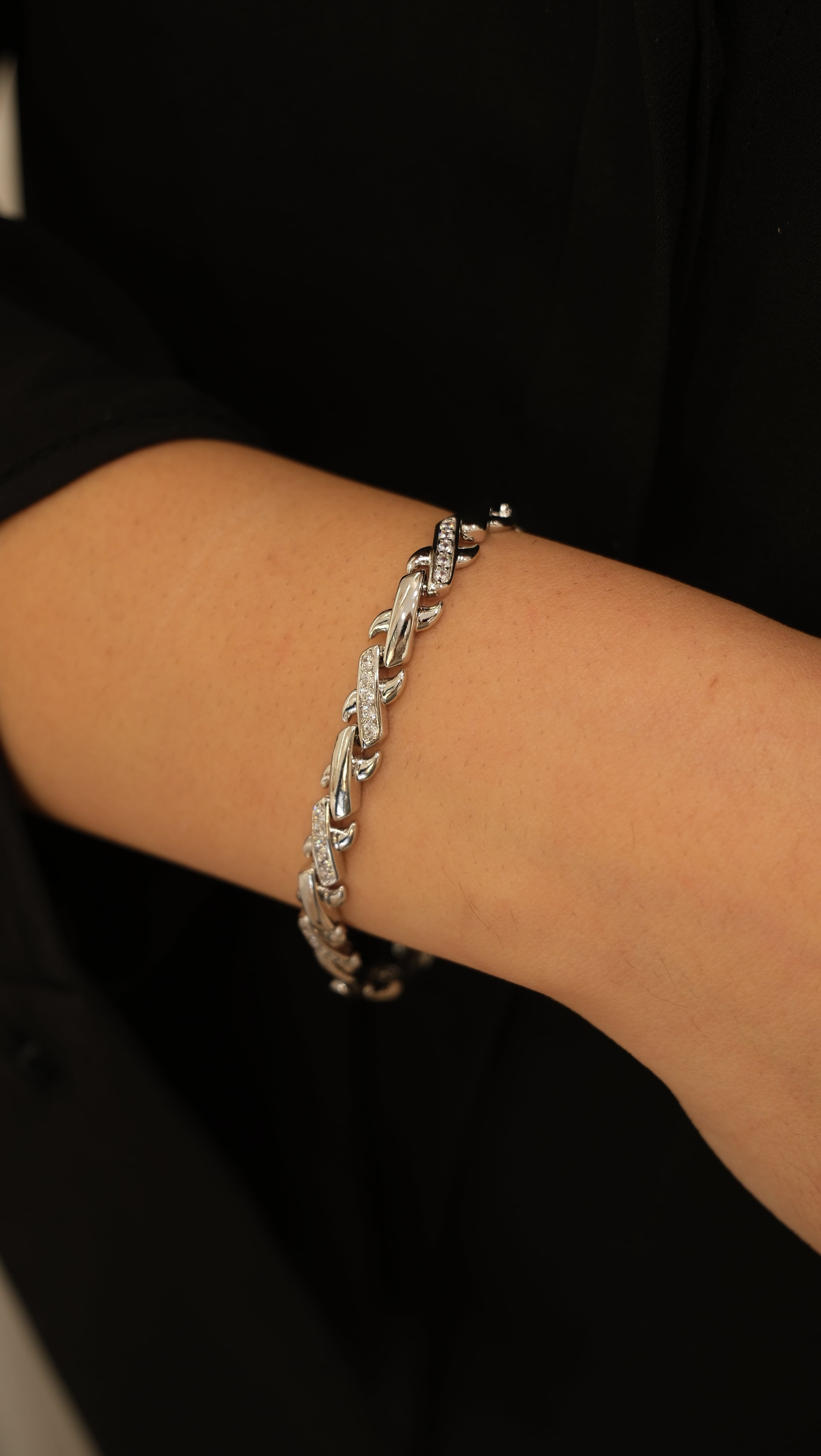 Silver XP Bombeli X Model Bileklik