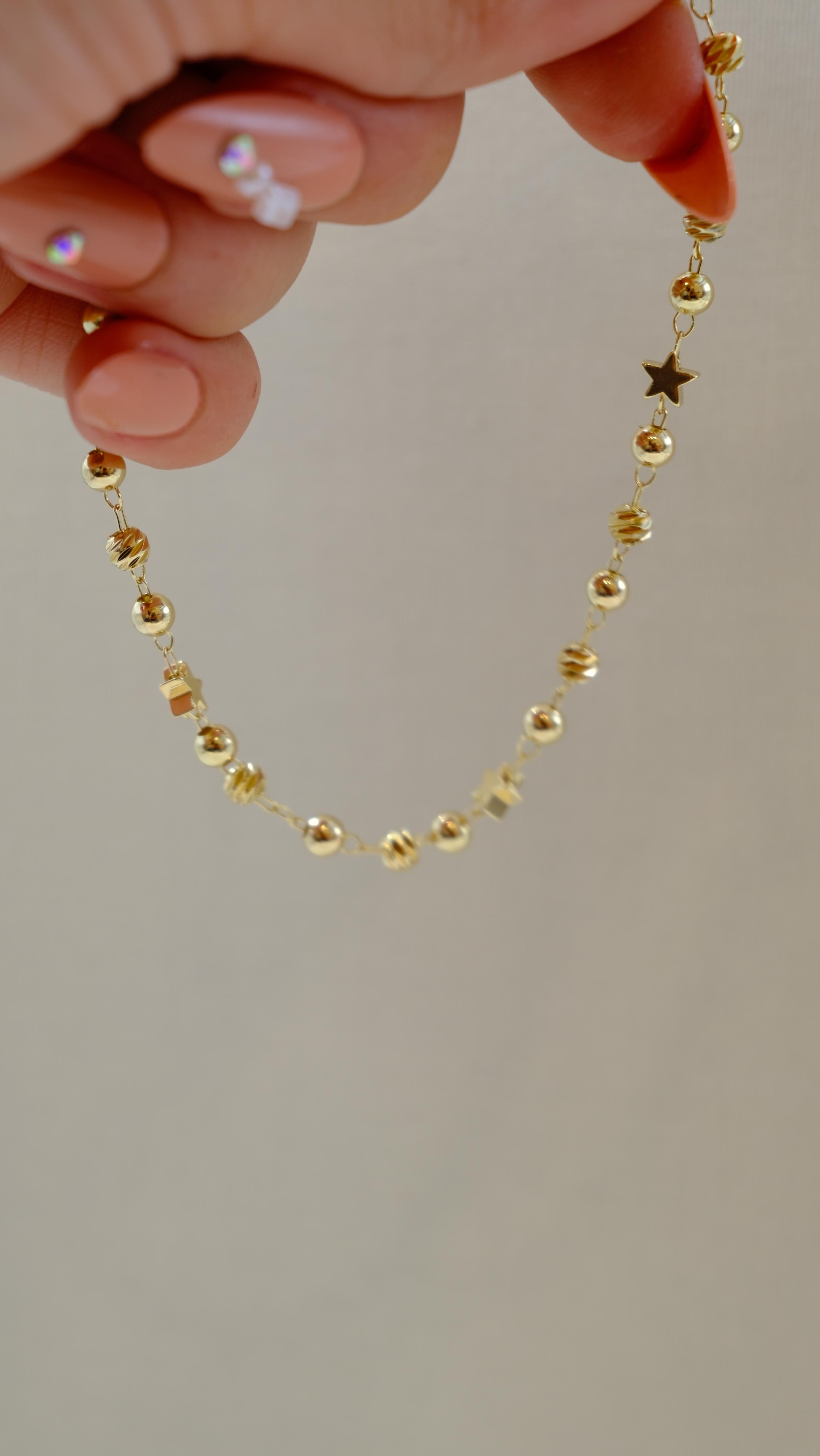 Gold Dorika ve Yıldız Detay Halhal