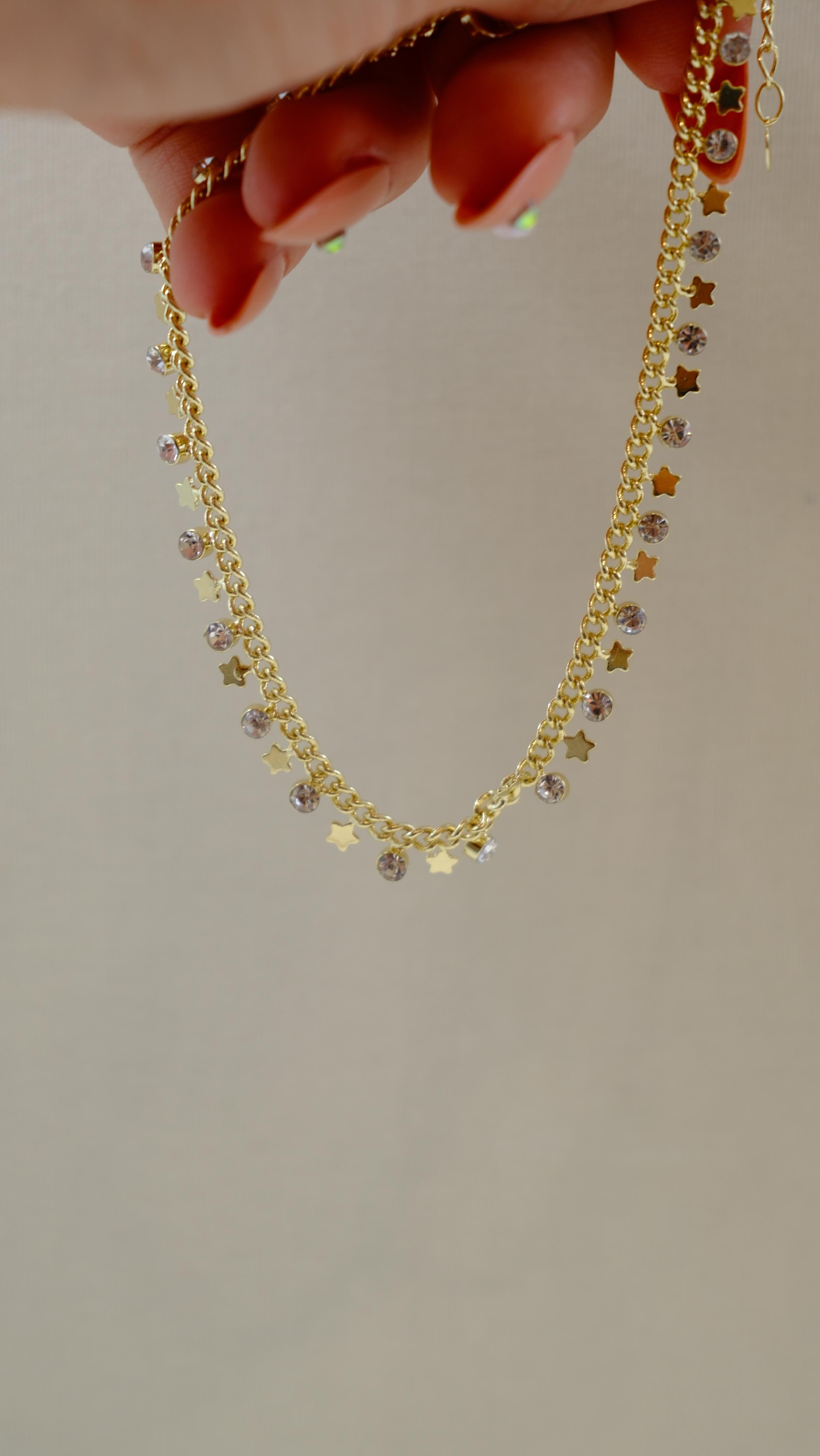 Gold Yıldız ve Taş Detay Halhal