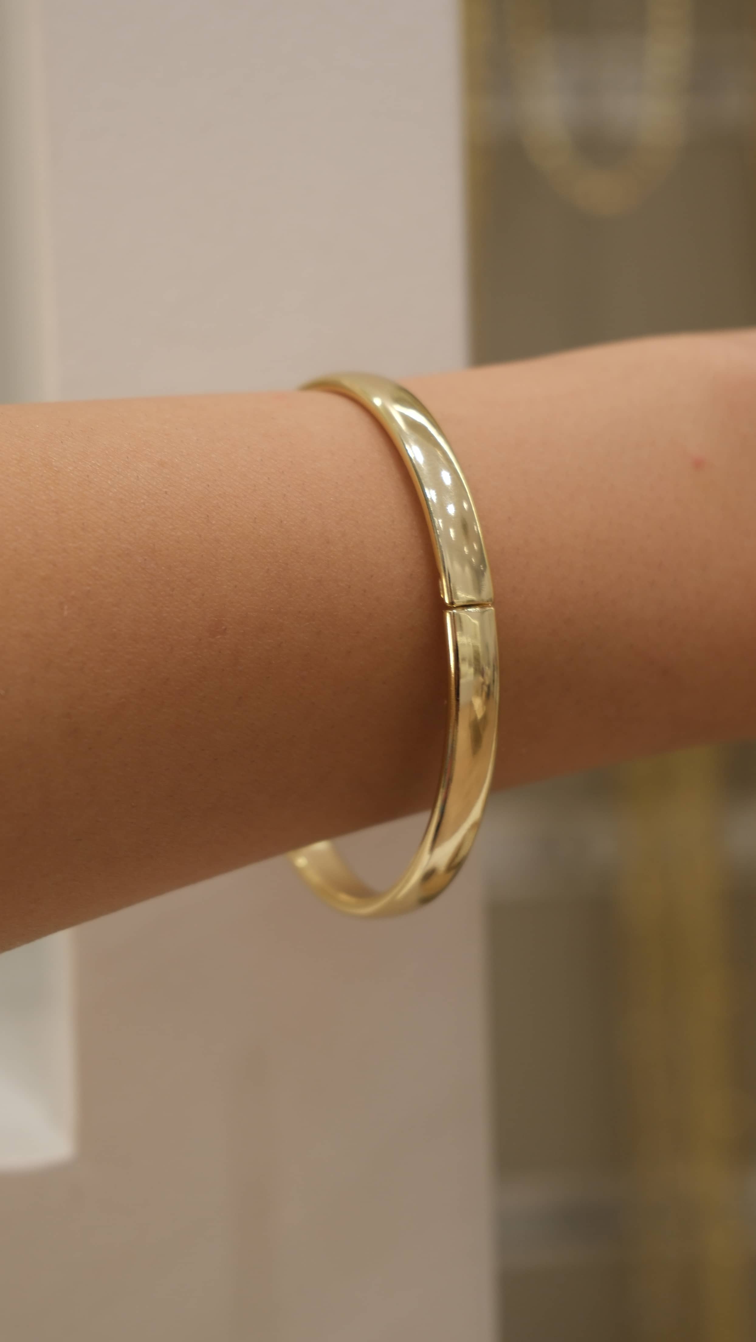 Gold 14K XP Bombeli Kelepçe Bileklik