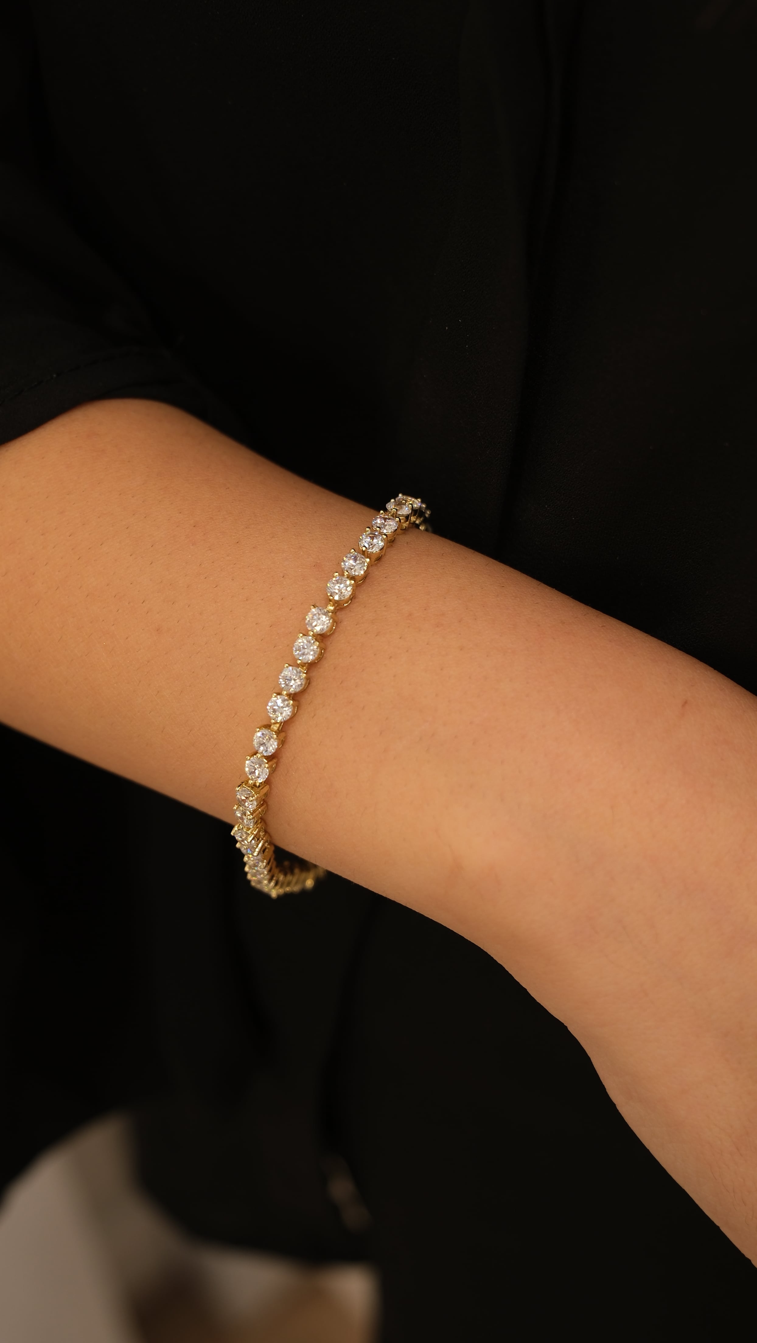 Gold 14K XP Yuvarlak Montür Su Yolu Bileklik